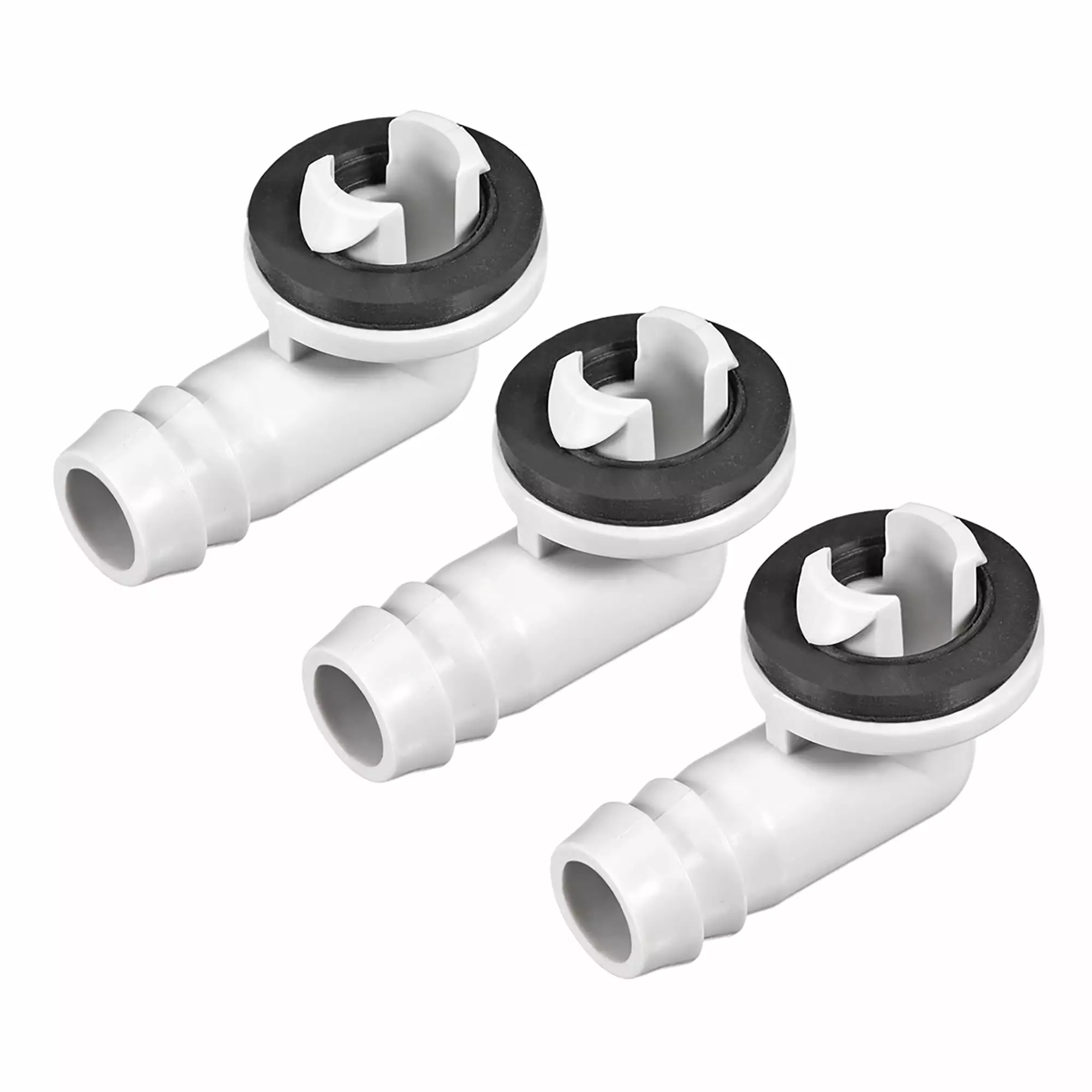 Air Conditioner Drain Hose Connector Elbow Fitting with Rubber Ring for Mini-Split Units and Window AC Unit 15mm 3 Pcs