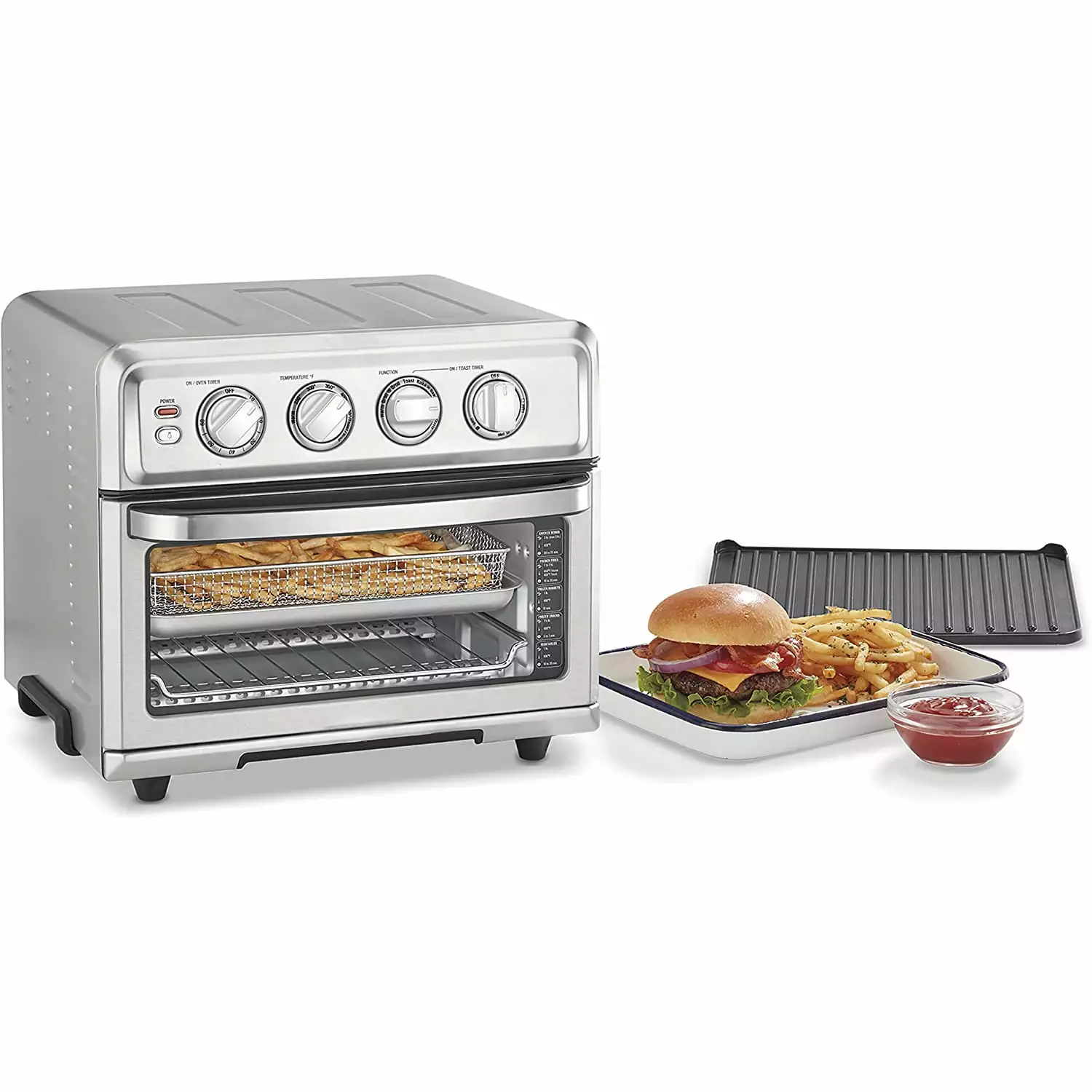 Air Fryer Convection Toaster Oven. 8-1 Oven with Bake. Grill. Broil & Warm Options. Stainless Steel