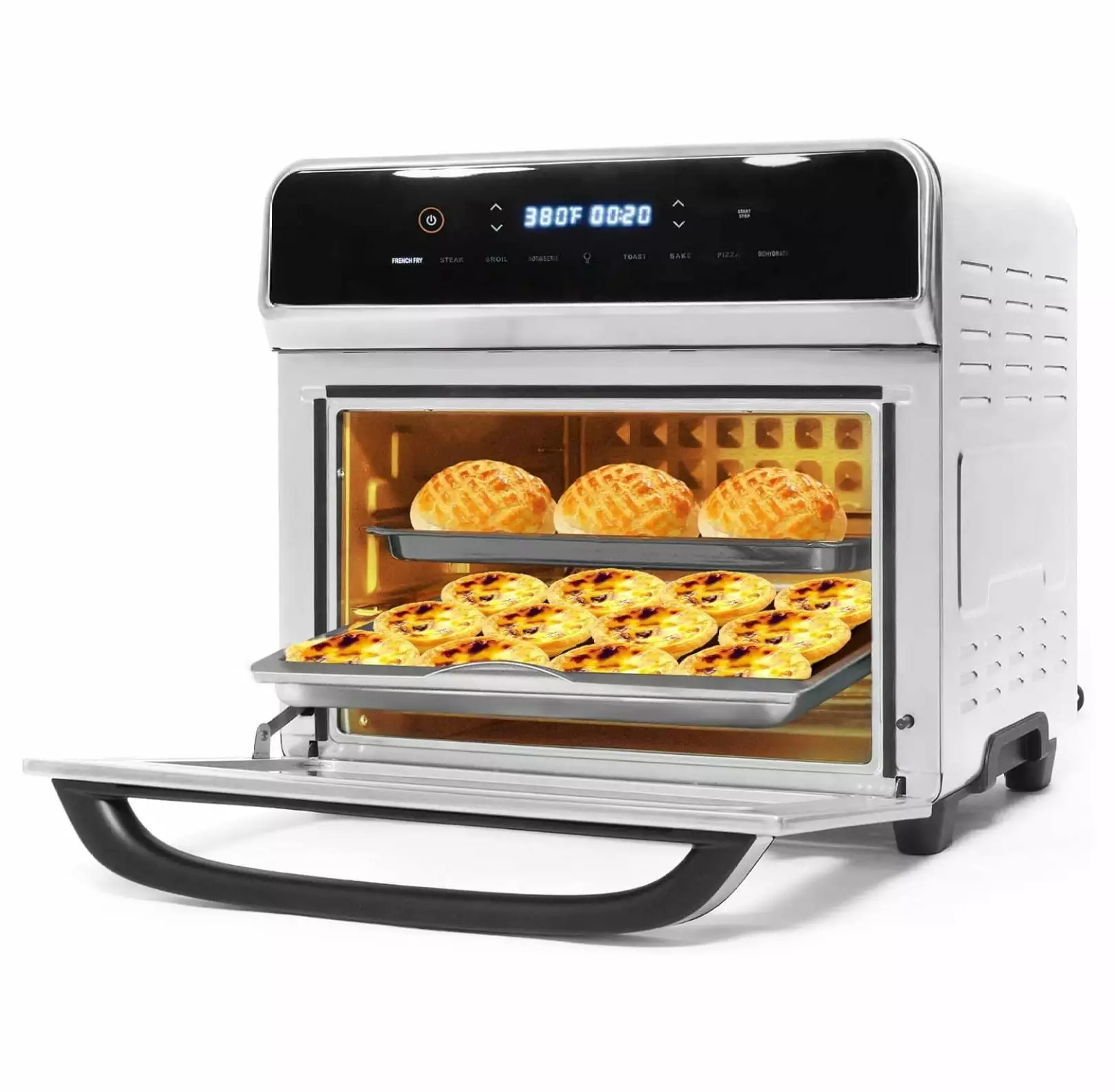 Air Fryer Ovens Countertop. Convection Toaster Oven with 10 Cooking Functions. 6-Slice Toast &12-Inch Pizza Capacity. 6 Accessories Included. Auto Shut off. 24 Quart