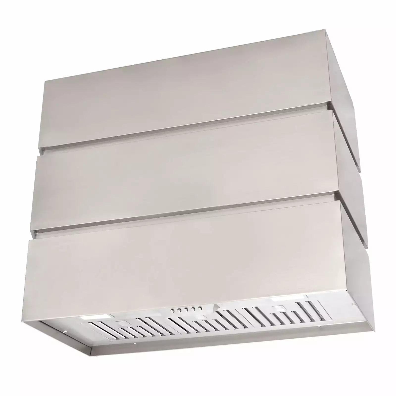 Akicon 36 Stainless Steel Range Hood. Modern Box Kitchen Hood with Powerful Vent Motor. Wall Mount. 36W * 30H*14D. Brushed Stainless