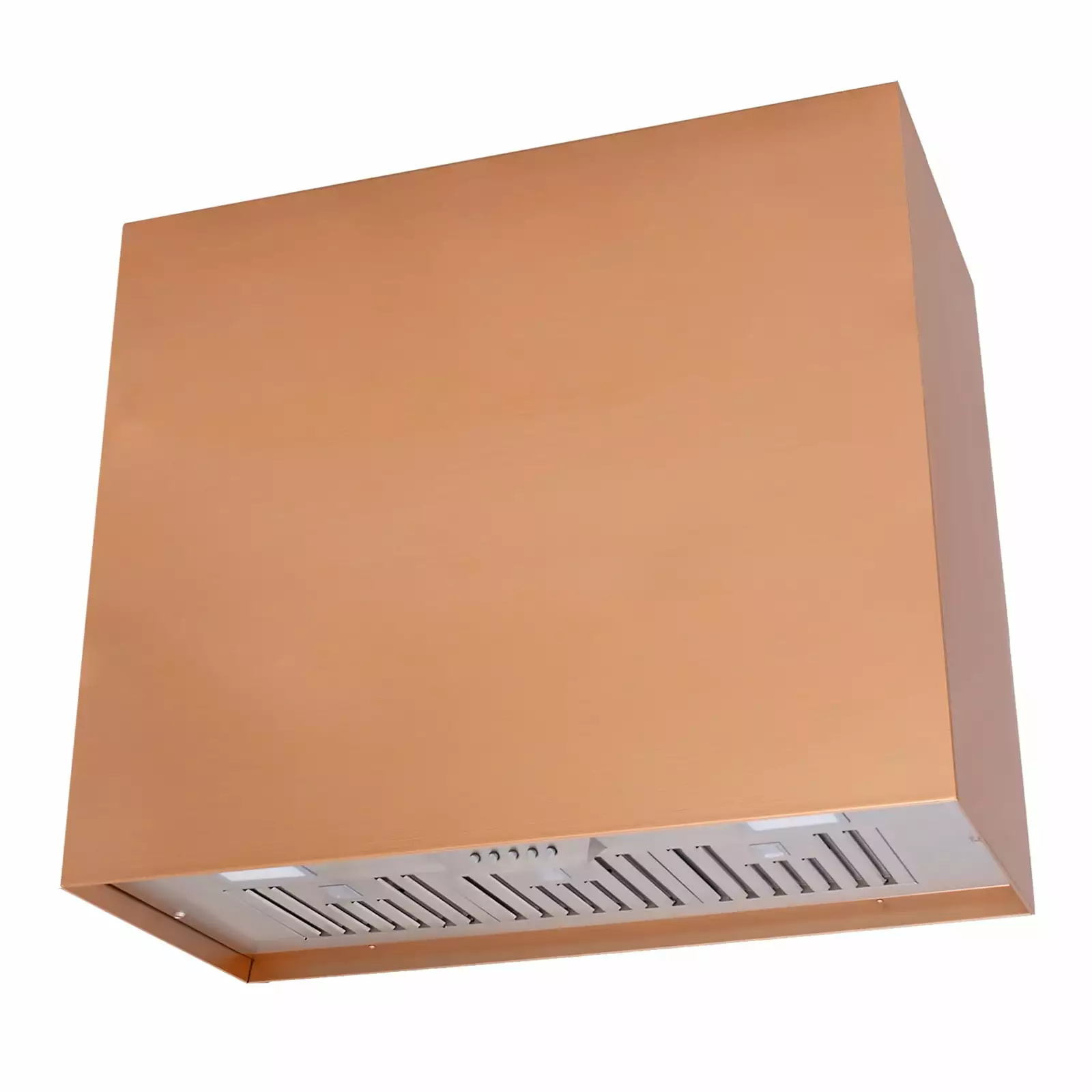 Akicon Stainless Steel Range Hood. Modern Box Kitchen Hood with Powerful Vent Motor. Wall Mount. 36W*30H*14D. Copper