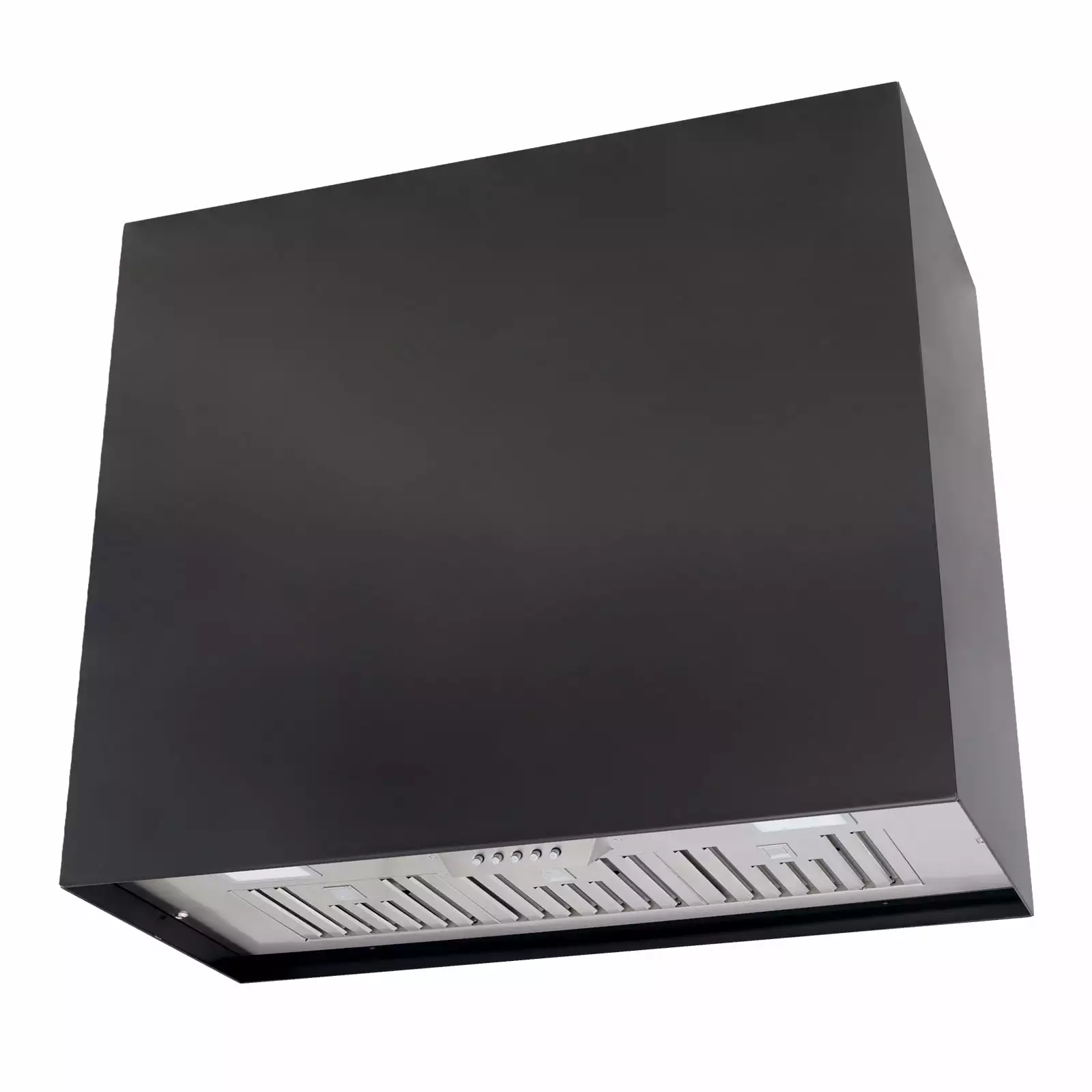 Akicon Stainless Steel Range Hood. Modern Box Kitchen Hood with Powerful Vent Motor. Wall Mount. 36W*30H*14D. Jet Black