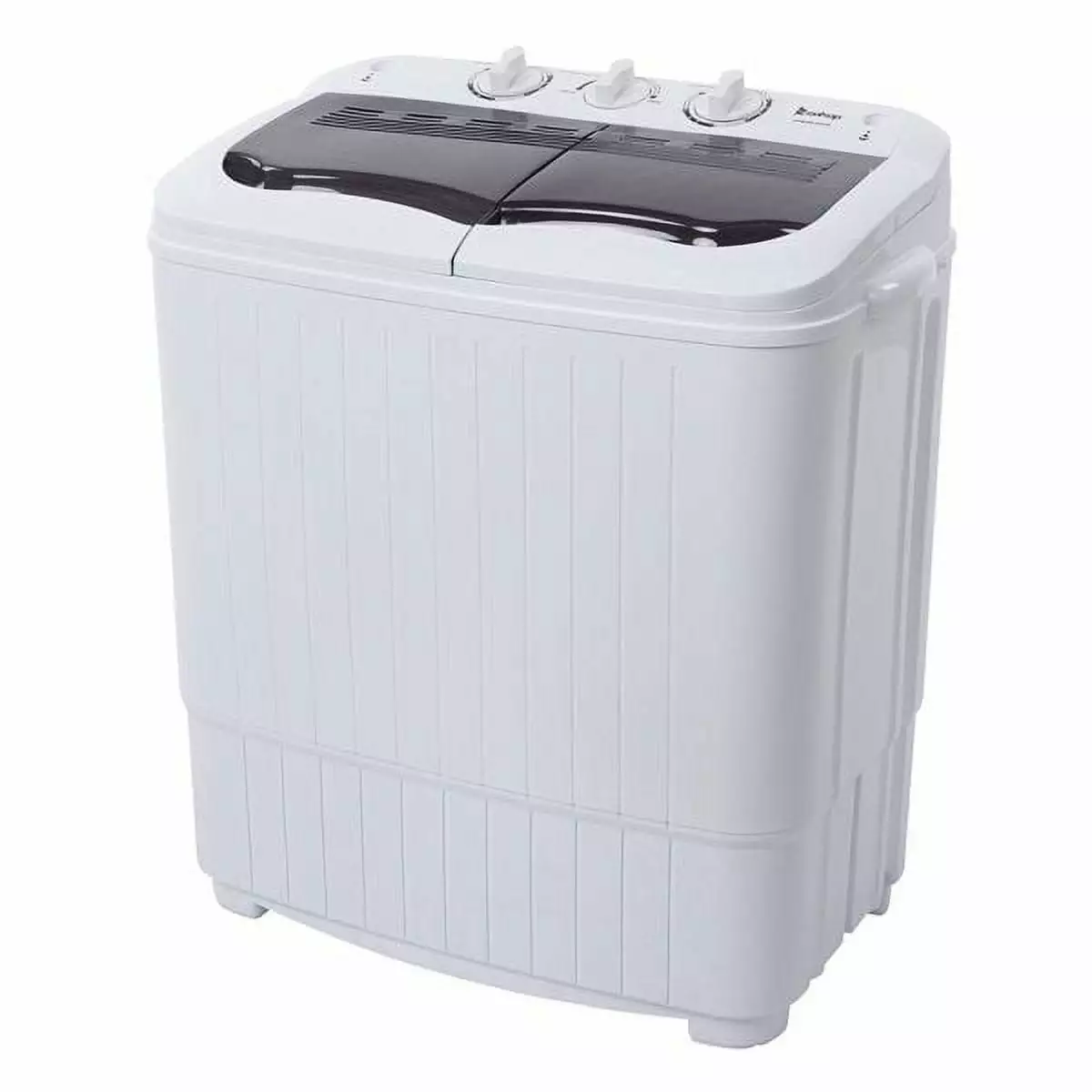 American XPB35-ZK35 14.3lbs Washing Machine 110V 110V. 360W Double Barrel with Drain Pump Plastic Gray Cover with Wave Semi-automatic Compact Twin Tub with Built-in