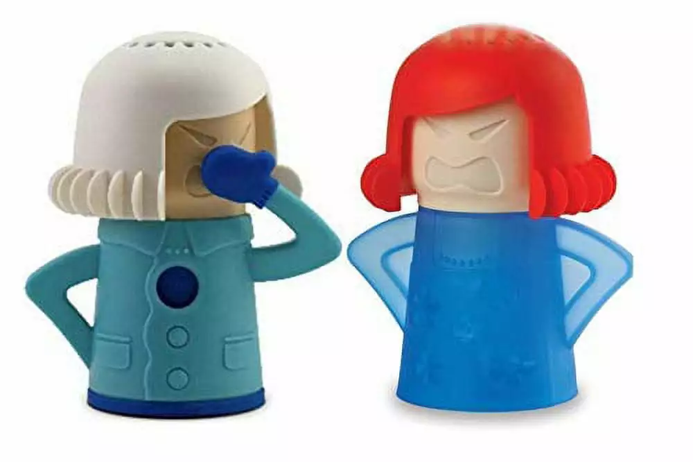 Angry Mama Microwave Steam Cleaner and Cool Mama Fridge Odor Absorber Deodorizer (Teal & Blue)