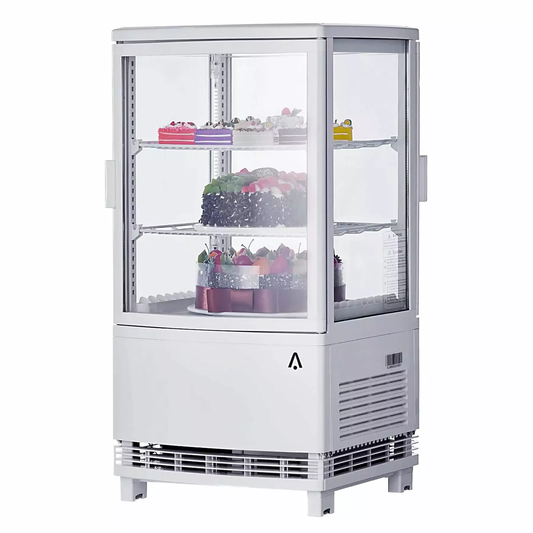 Aoile 2.1 Cu.Ft Commercial Refrigerated Display Case. Double Doors Countertop Display Refrigerator with LED Lighting