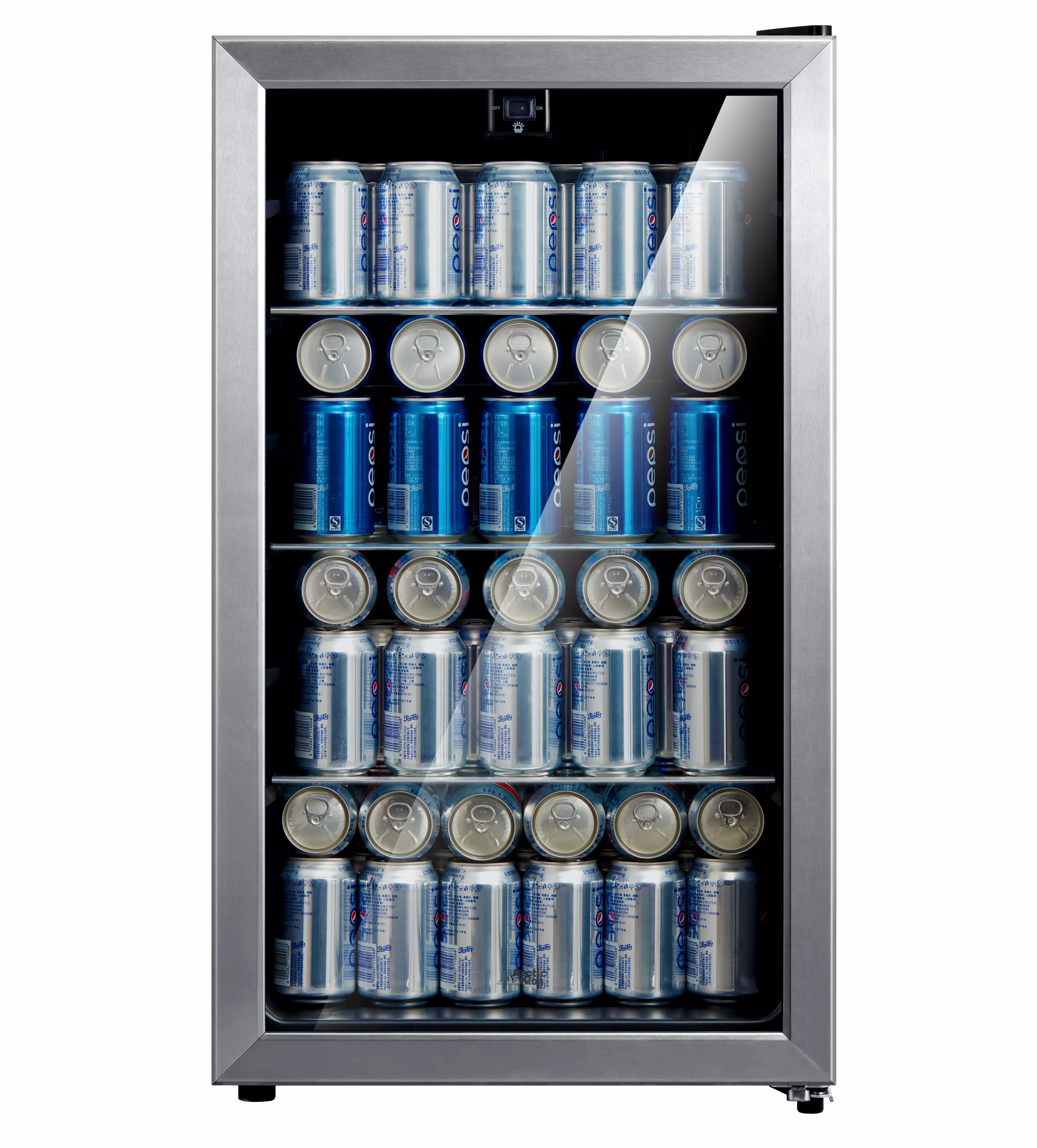 Arctic King 115 Can Beverage Fridge. Stainless Steel look Frame