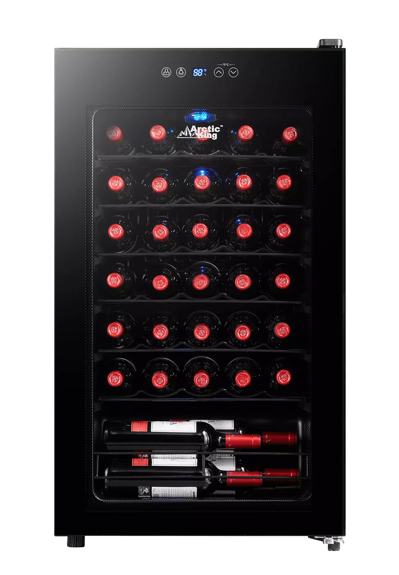 Arctic King Premium 34-Bottle Standard Wine Cooler. Glass Door. AWCA034ADB