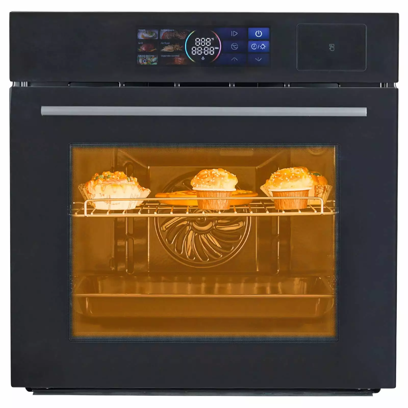 Ataucjin 24 Single Wall Oven. 70L Capacity and 3000W Built-in Electric Wall Oven for Kitchen. 8 Cooking Functions &108 Automatic Recipes. LED Touch Control. Stainless Steel. ETL Certified