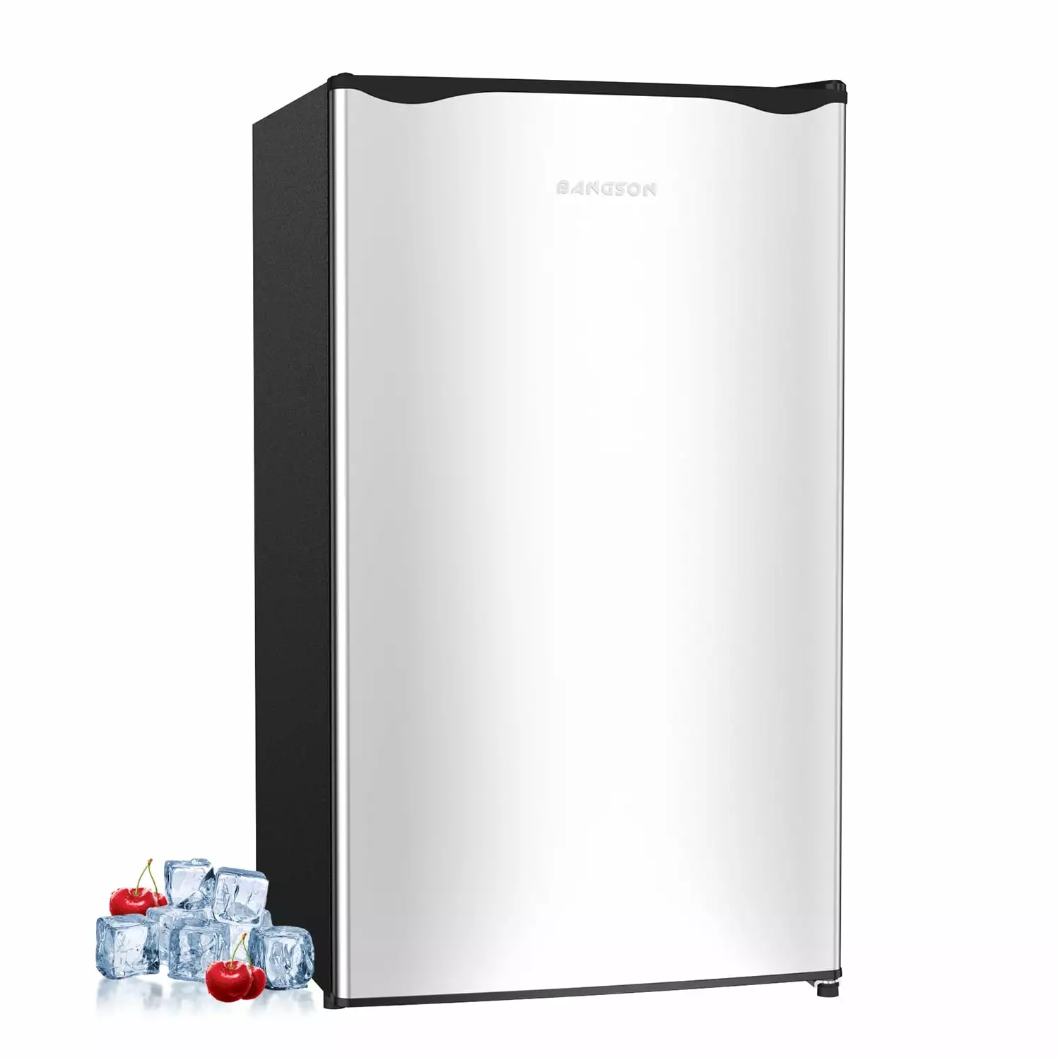 BANGSON Mini Fridge. 3.2 cu.ft. Small Fridge with Reversible Door. Compact Fridge for Dorm. Silver