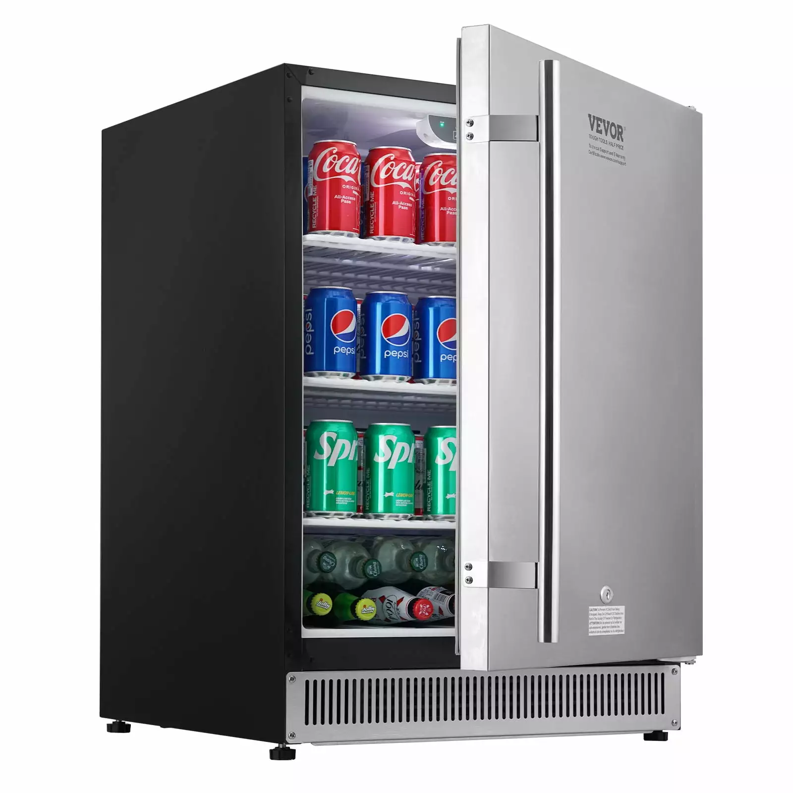 BENTISM 5.3 Cu. Ft Built-in Stainless Steel Beverage Cooler 150L Reversible Door Beverage Refrigerator Cooler Mini Fridge Freestanding Wine Chiller Soda. Beer or Wine