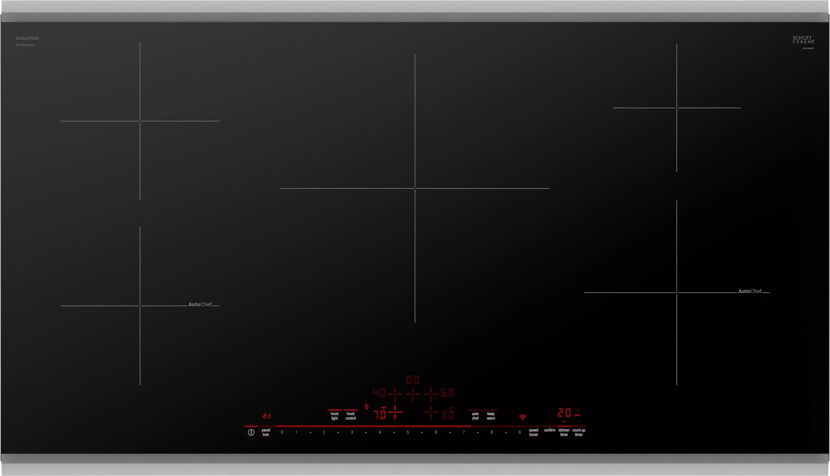 Bosch Nit8660su 800 Series 36 Wide 5 Burner Induction Cooktop - Black