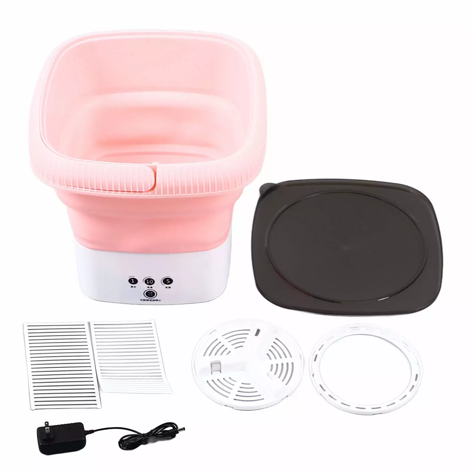 Big sale Mini Folding Portable Washing Machine Mini Foldable Washer for Baby Clothes Underwear Large Capacity 100?240V US Plug Pink