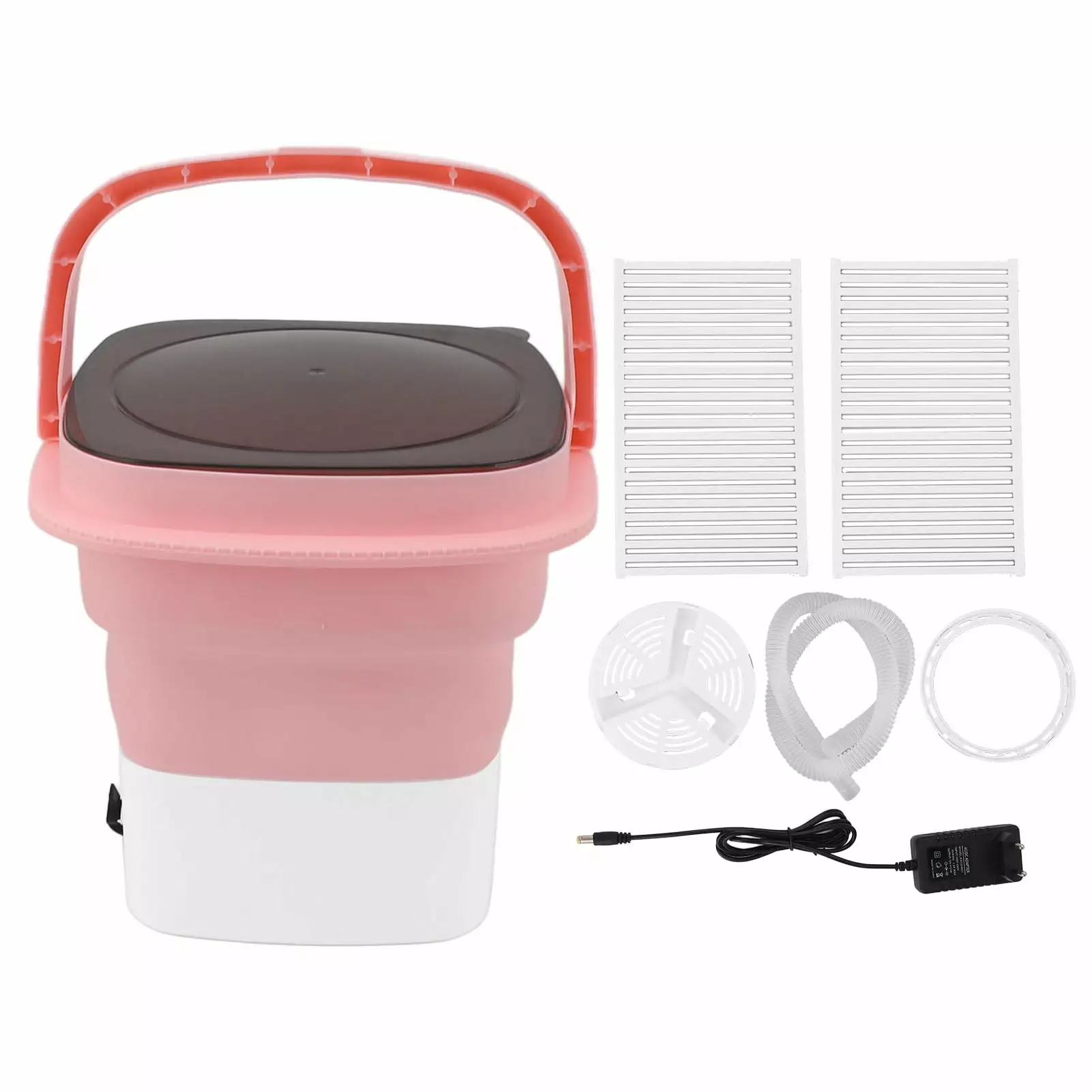 Big sale Portable Washing Machine Foldable Mini Small Portable Washer Washing Machine for Apartment Laundry Travel 100?240V EU Plug Pink