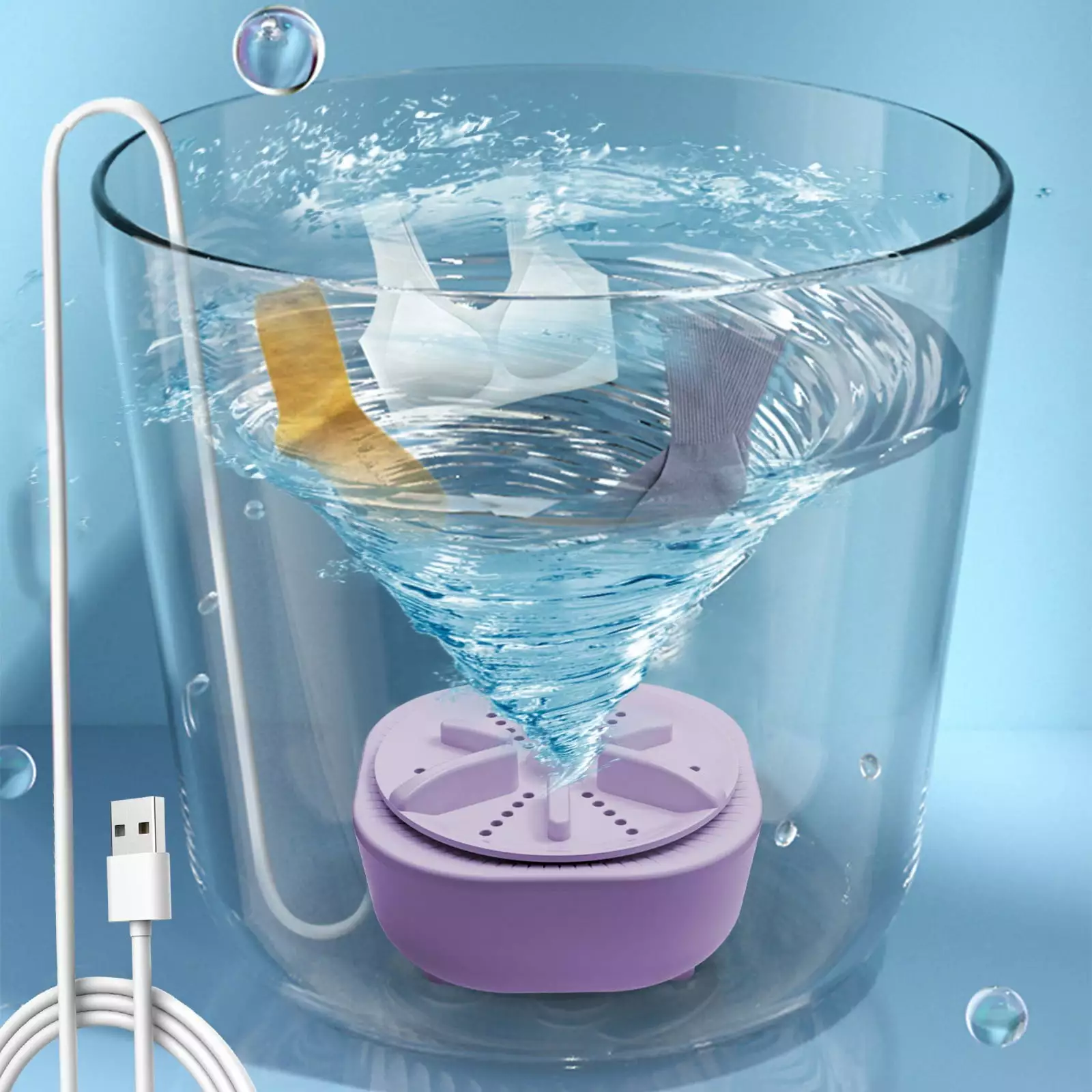 Blateno Portable MINI Washer Mini Washing 3 In1 Dishwashers Mini Waves Convenient Travel Home Business Travel USB