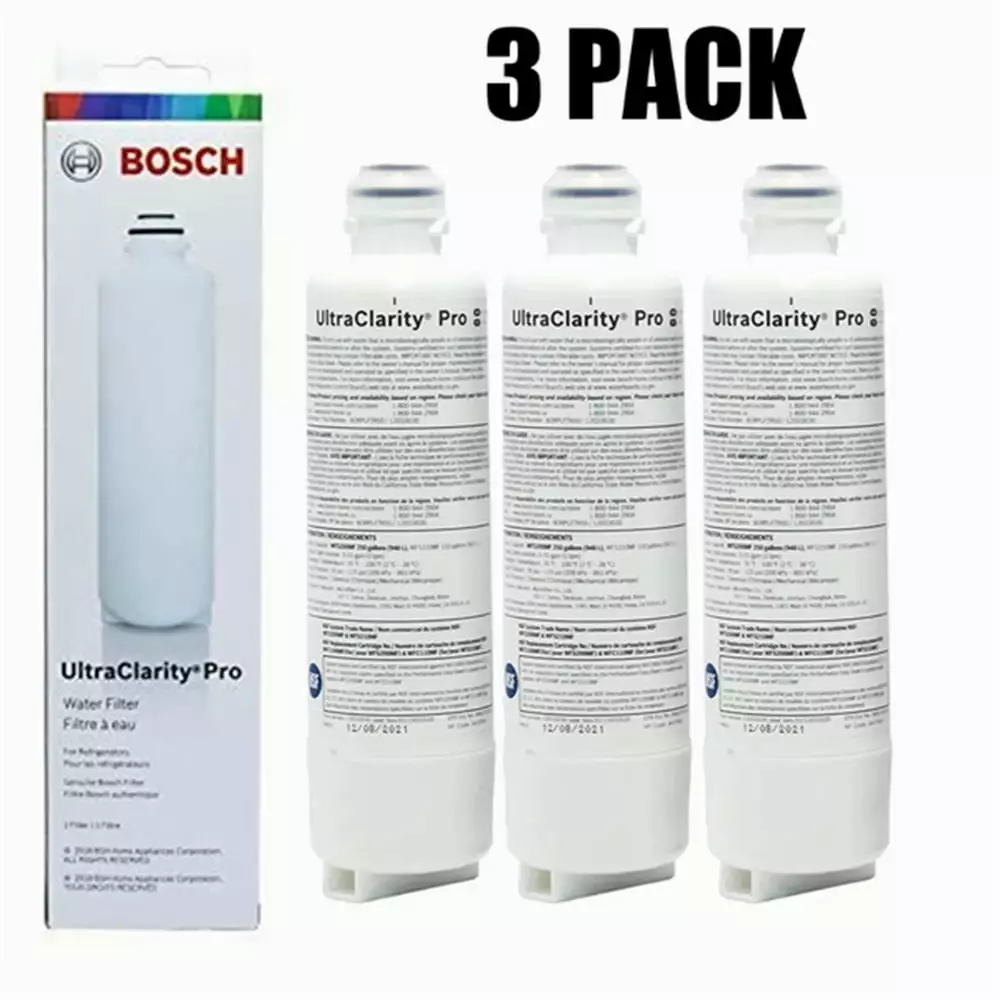 Bosch BORPLFTR50 Ultra Clarity Pro 11025825 12033030 Refrigerator Water Filter Replacement-3 Pack