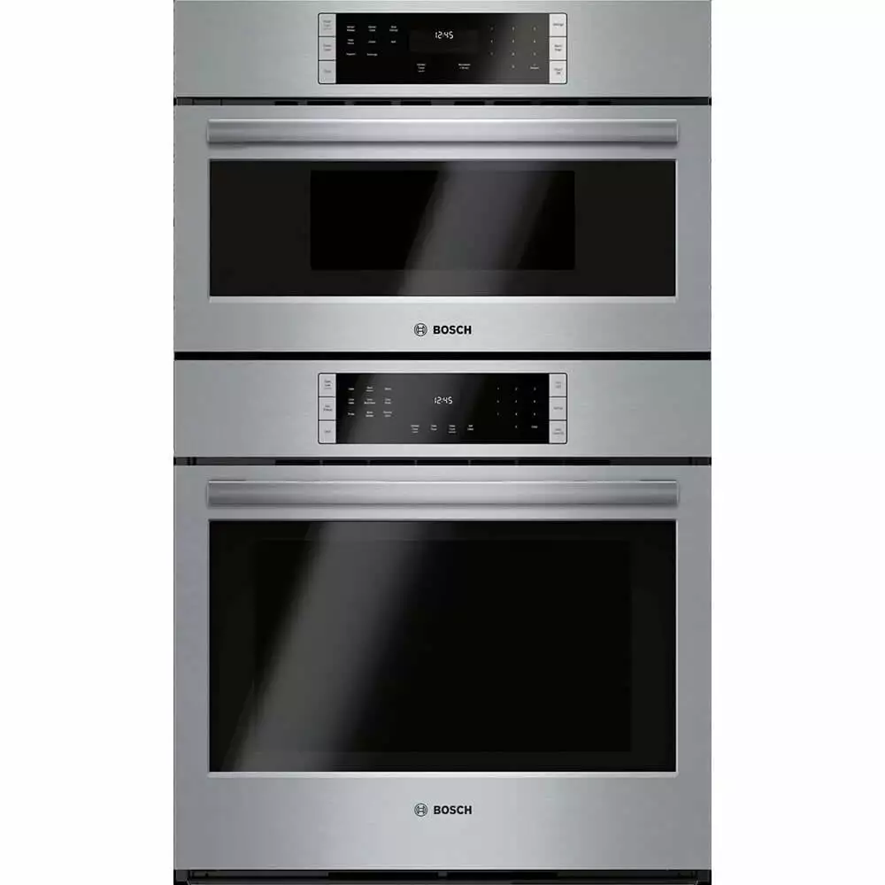 Bosch HBL87M53UC 30 inch 800 Series Stainless Single Electric Convection Wall Oven w/ Built-In Microwave