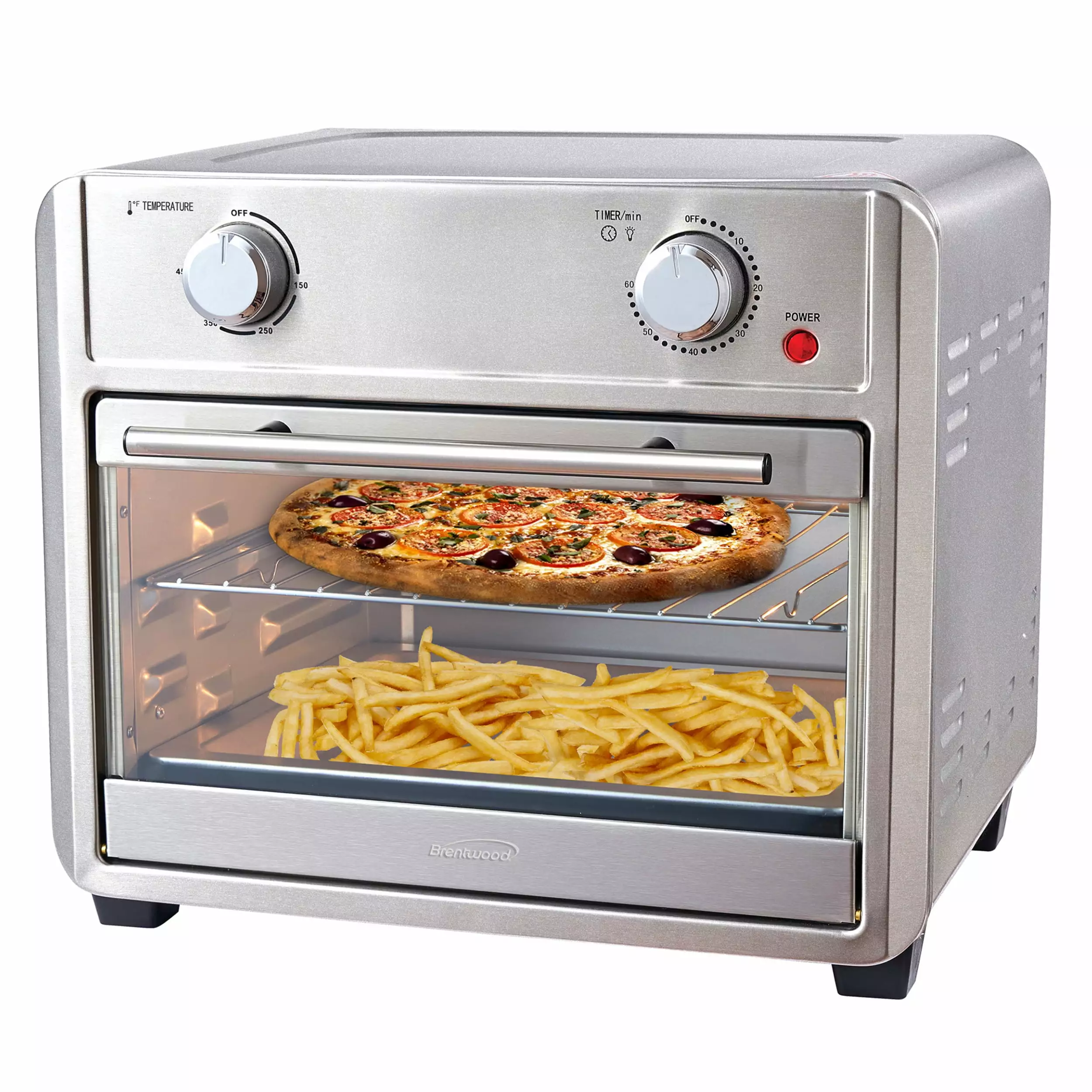 Brentwood 1700 Watt 24 Quart Convection Air Fryer Toaster Oven in Silver