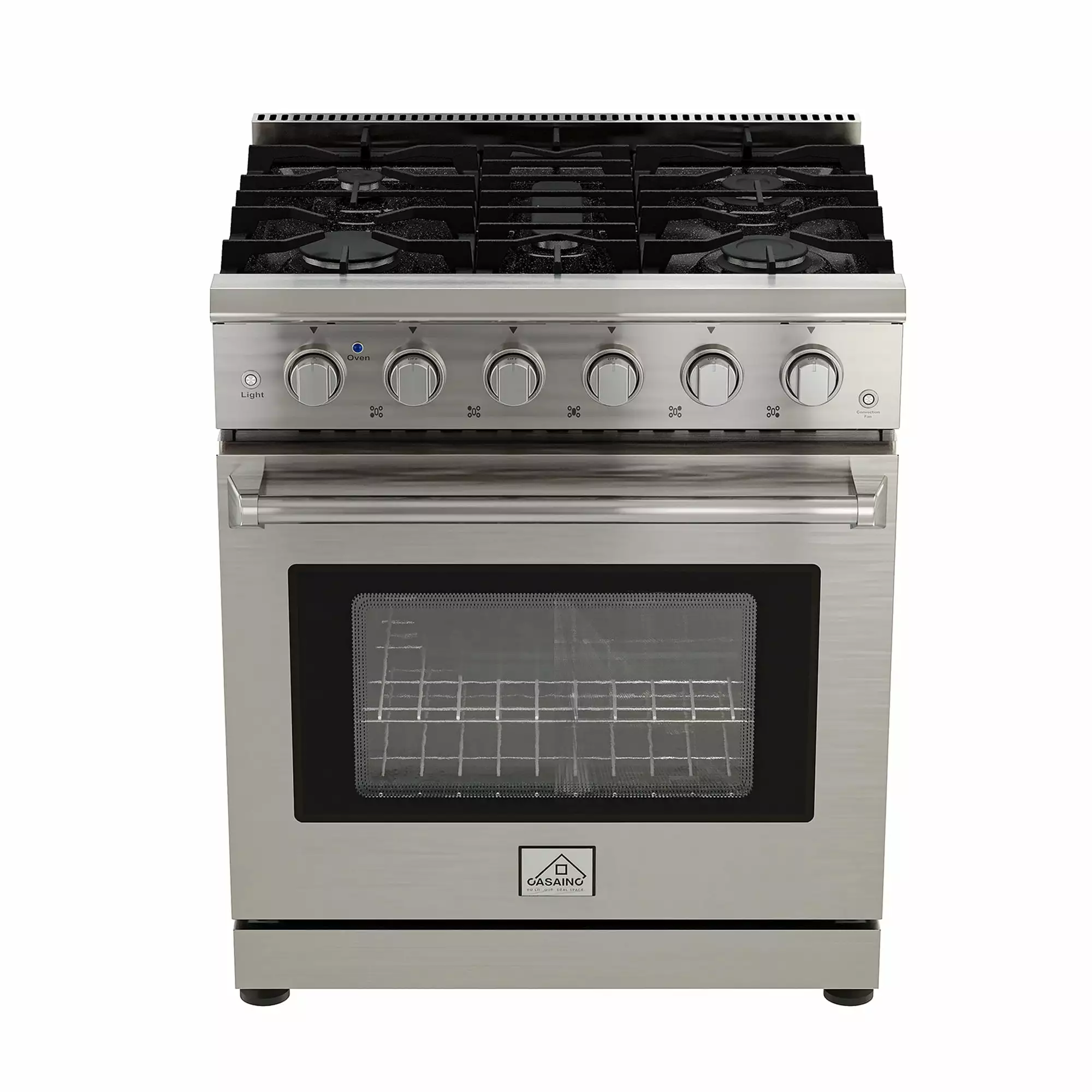 CASAINC 30 inch. 4.55 cu. ft. Front Control Freestanding Gas Range with Oven in Stainless Steel