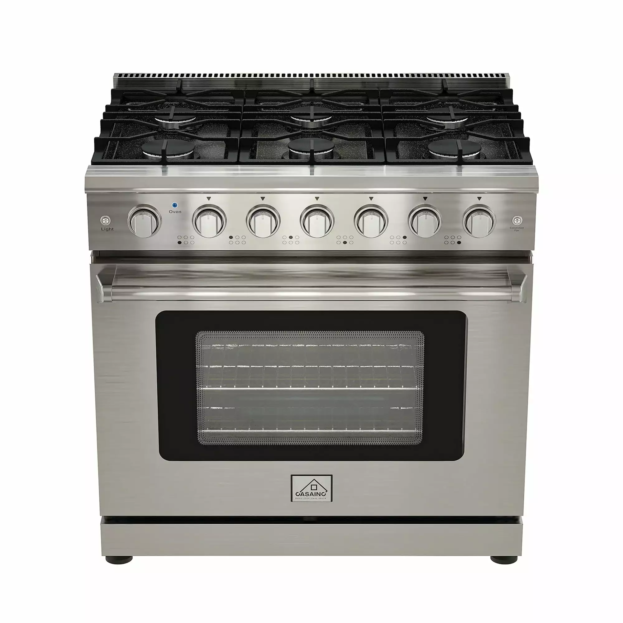 CASAINC 36 in. 6.0 cu. ft. Front Control Freestanding Gas Range with Oven in Stainless Steel