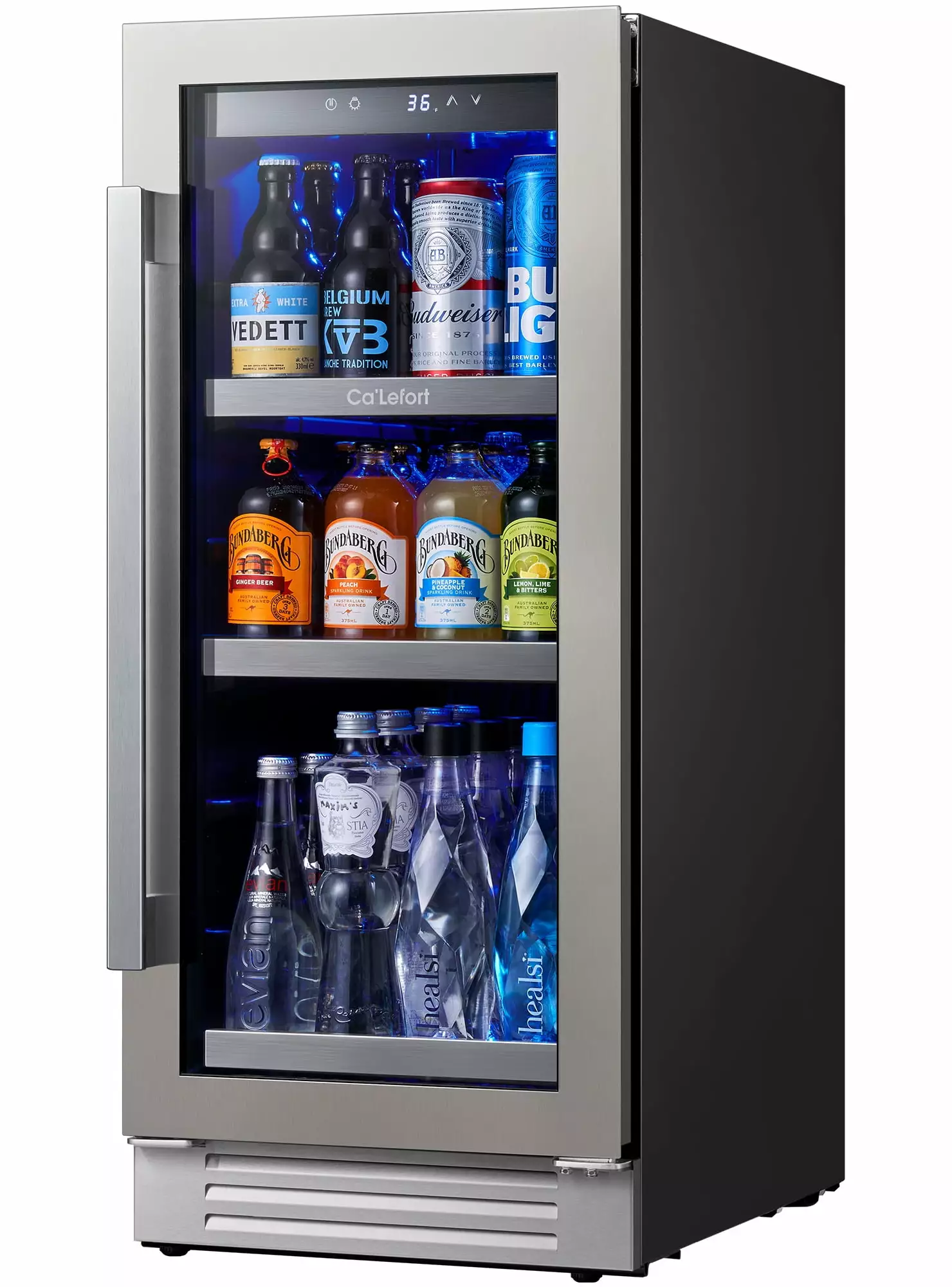 Ca'Lefort 15'' Beverage Refrigerator.Single Zone Beverage Fridge with Stainless Steel Door Frame