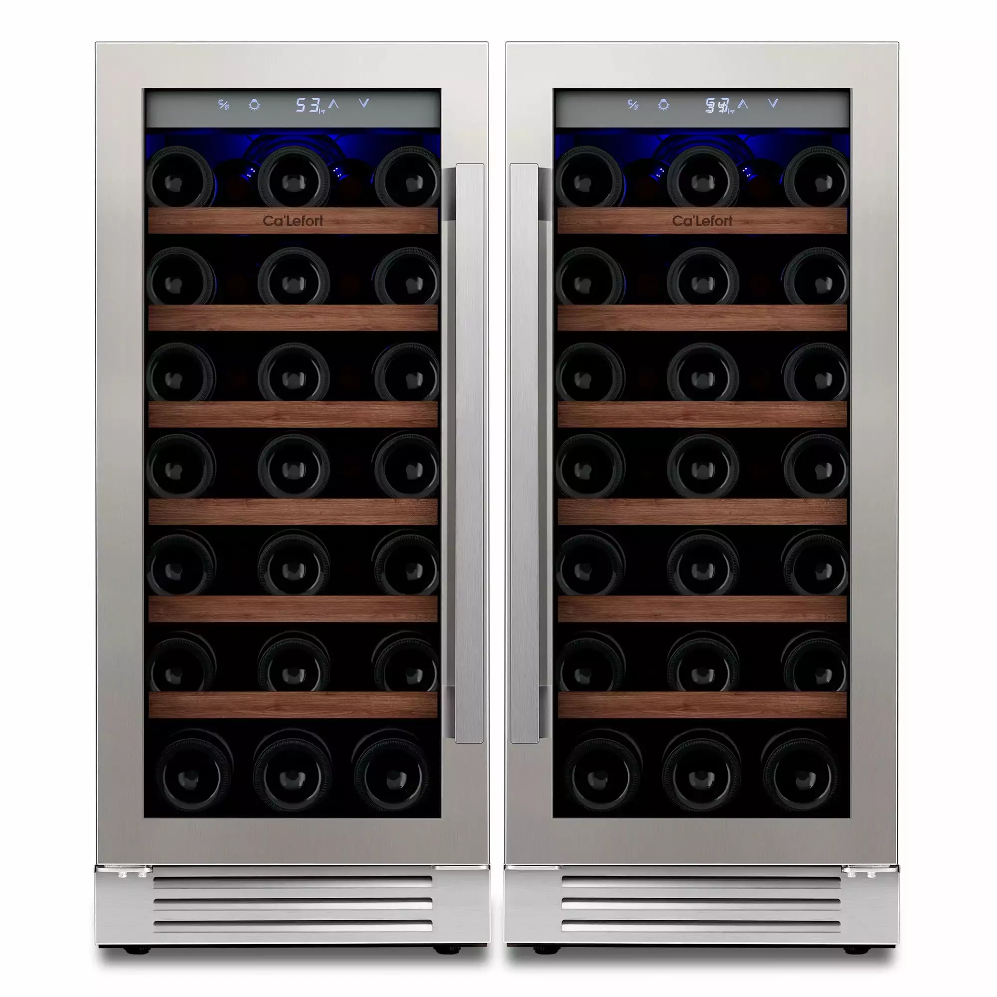 Ca'Lefort 30 inch Wine Fridge.66 Bottle Dual Zone Wine Cooler Refrigerator.Freestanding & Built-in with Stainless Steel frame for Kitchen Office