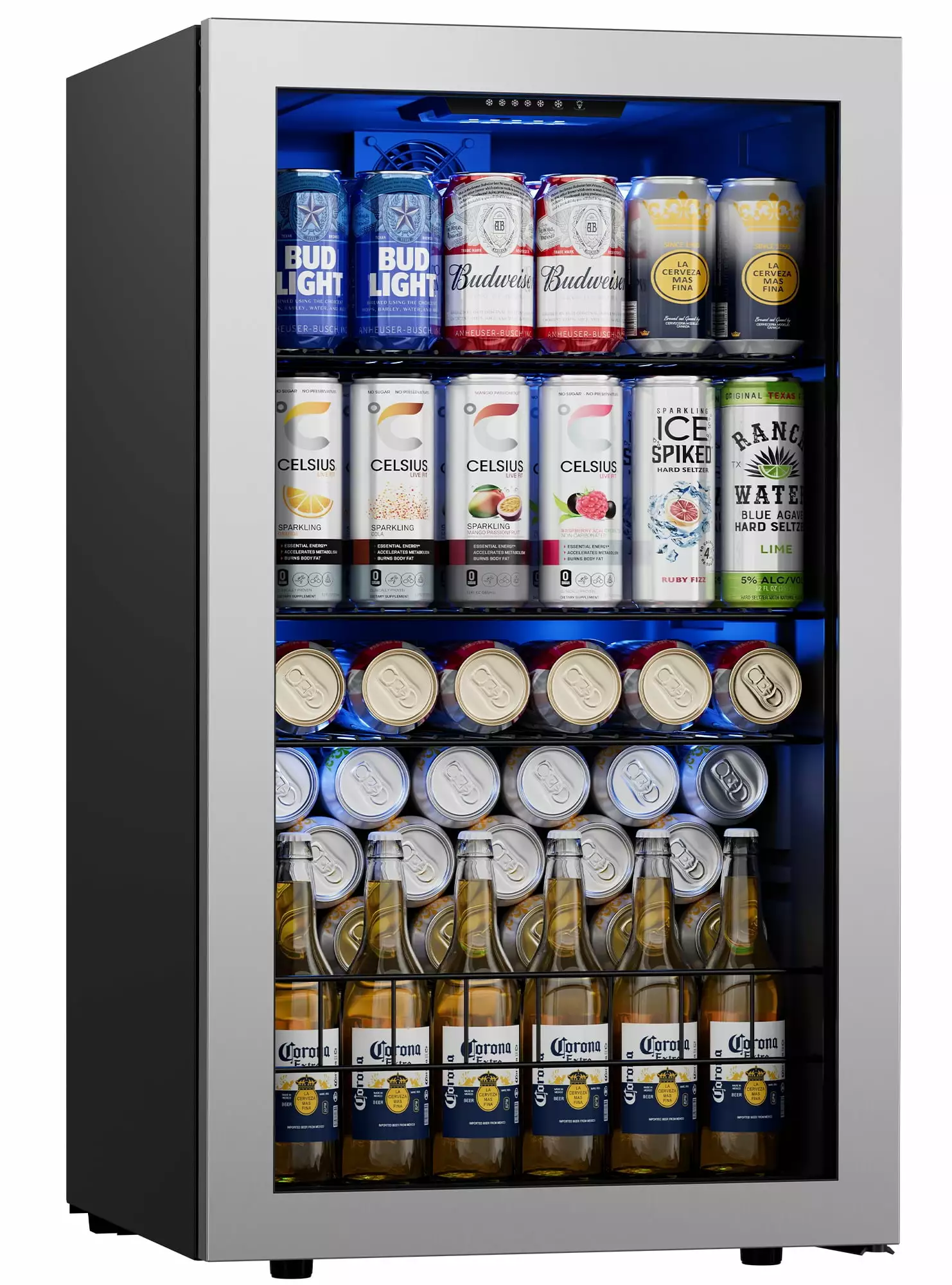 Ca'Lefort Beverage Refrigerator Cooler. 102-140 Can Freestanding Beverage Fridge .Mini fridge with Glass Door for Home/Bar/Office