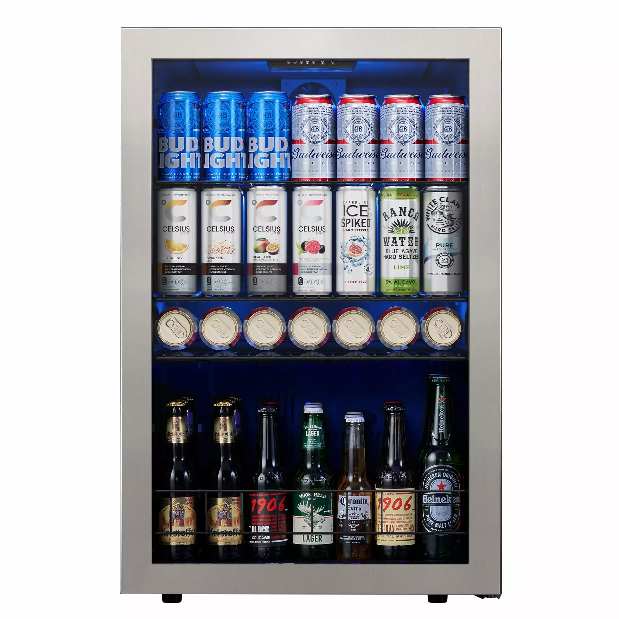 Ca'Lefort Beverage Refrigerator Cooler. 141-180 Can Beverage Fridge with Glass Door for Soda Beer for Home Office