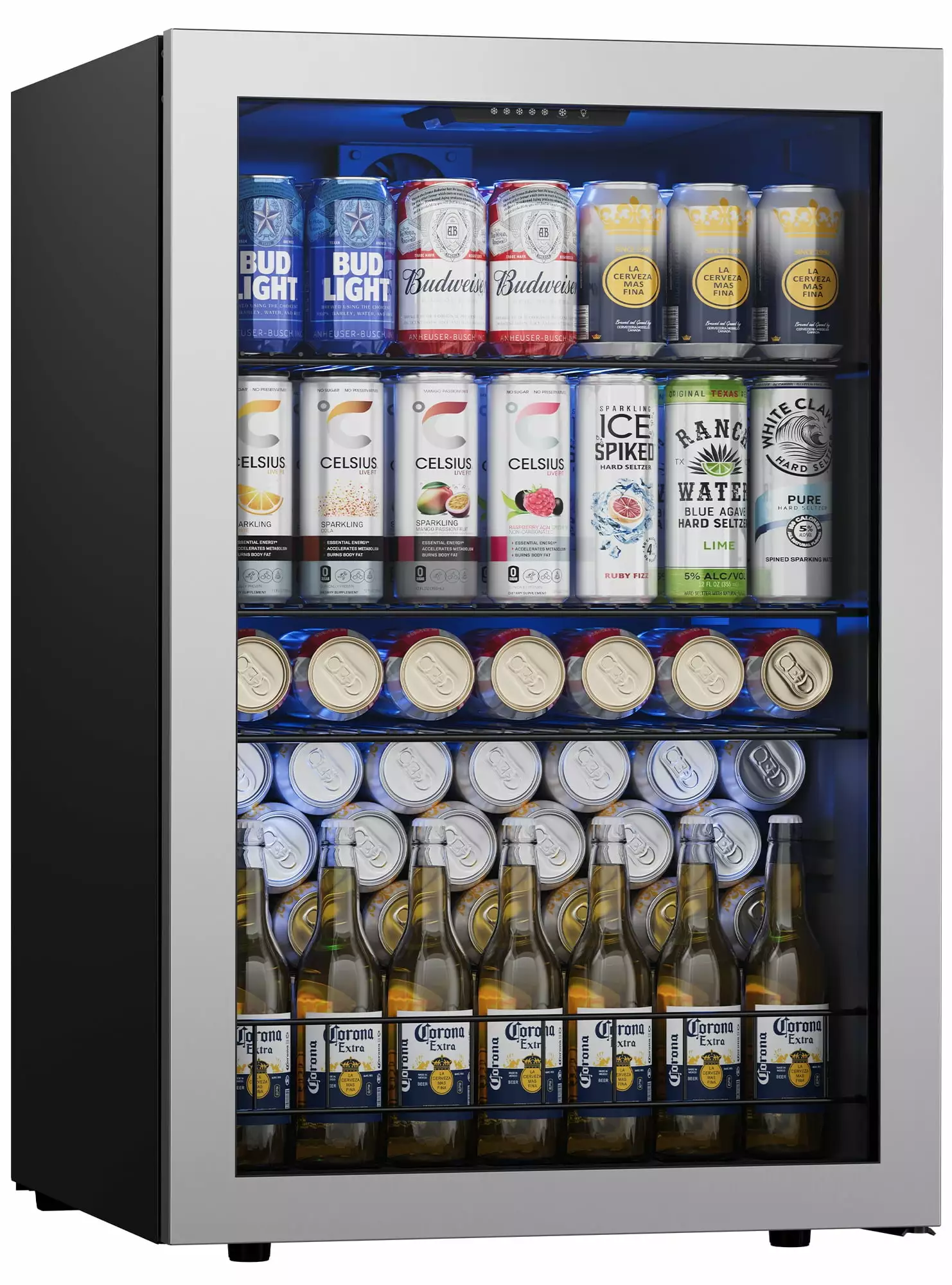 Ca'Lefort Beverage Refrigerator Cooler. 180 Can Freestanding Beverage Fridge .Mini fridge with Glass Door for Home/Bar/Office