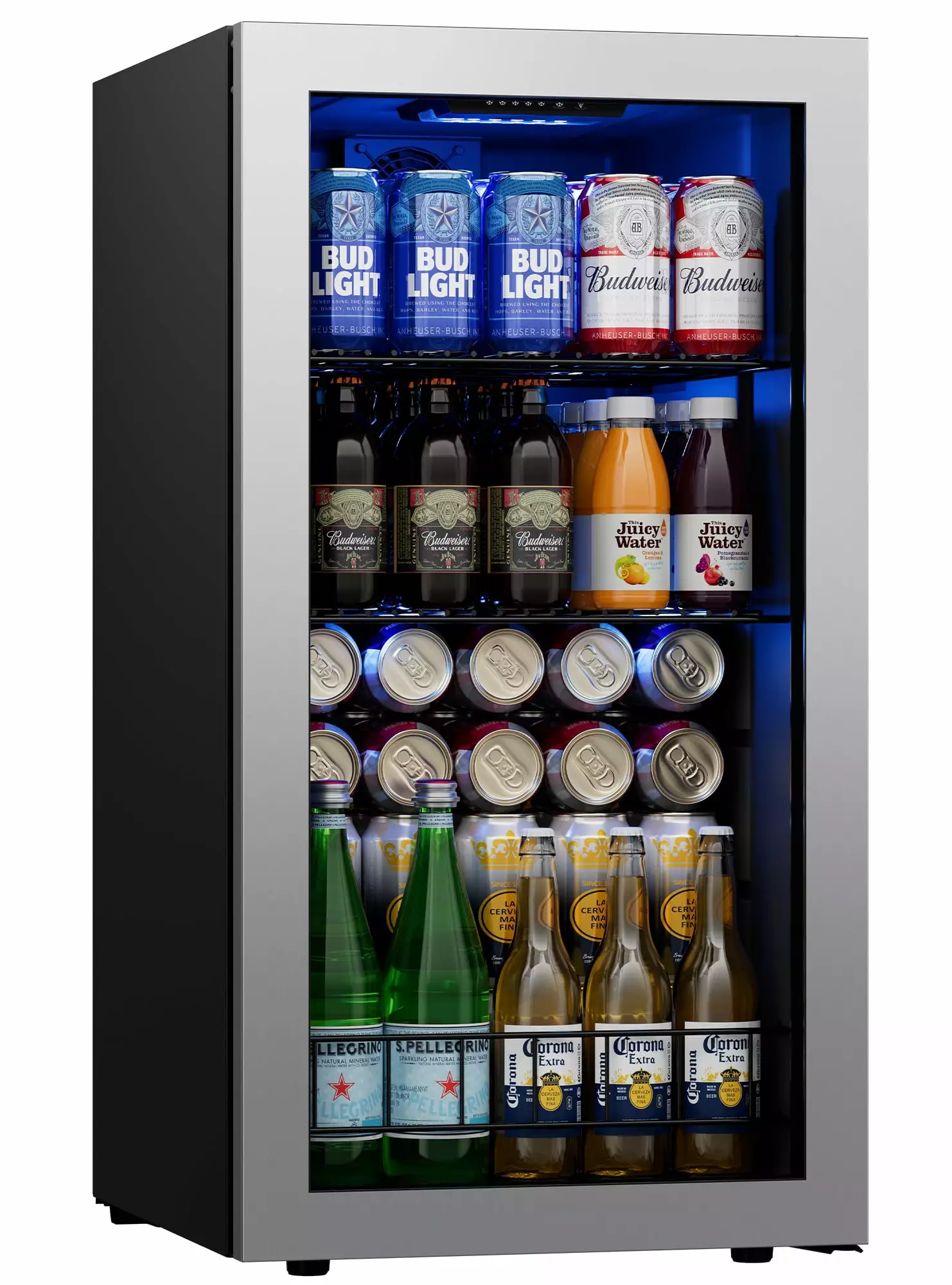 Ca'Lefort Beverage Refrigerator Cooler.95-121 Can Freestanding Beverage Fridge .Mini fridge with Glass Door for Home/Bar/Office