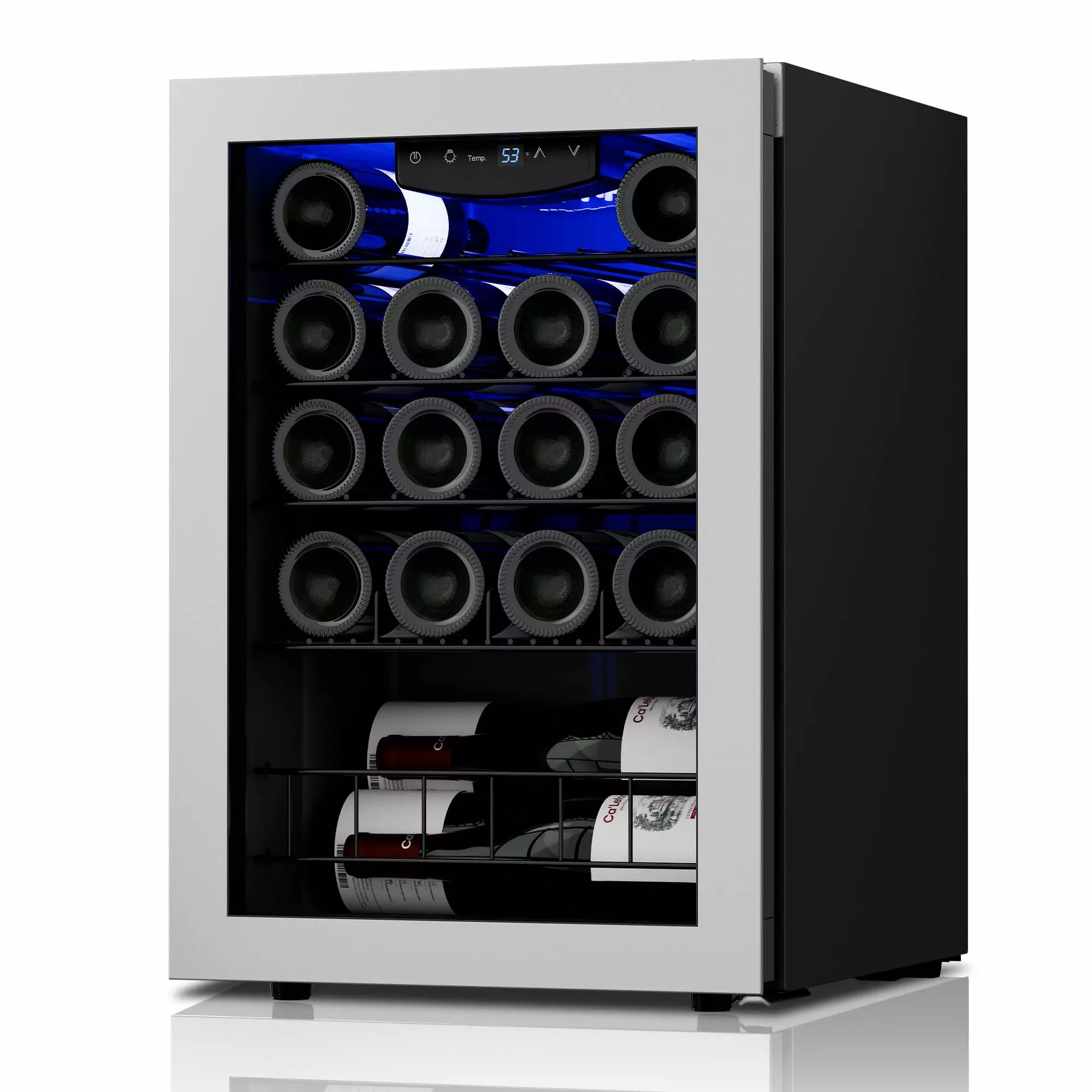 Ca'Lefort Wine Cooler Refrigerator .20 Bottle Mini Wine Fridge Freestanding Wine Cellar with Glass Door