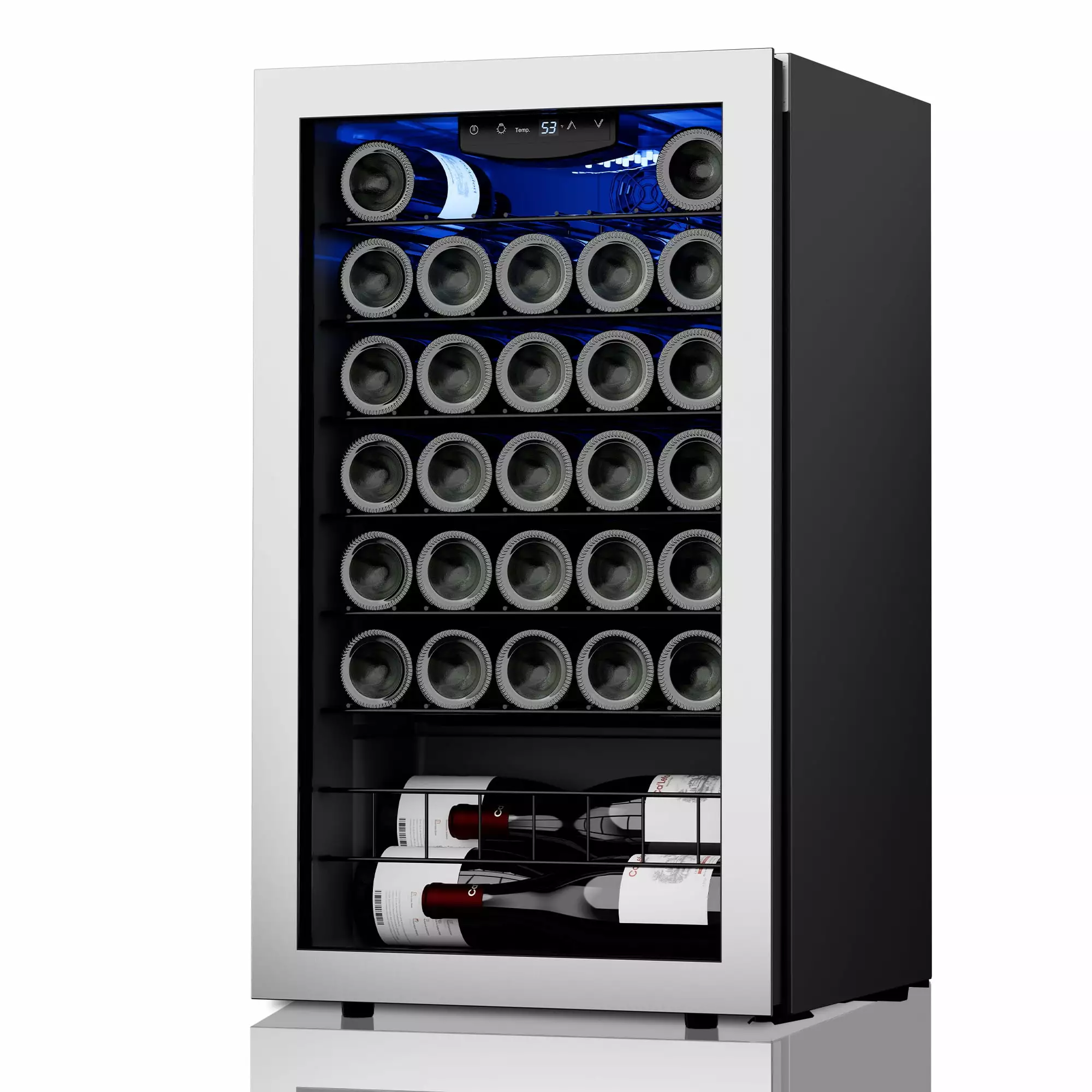 Ca'Lefort Wine Fridge .32 Bottle Mini Wine Cooler .Freestanding Wine Cellar with Glass Door