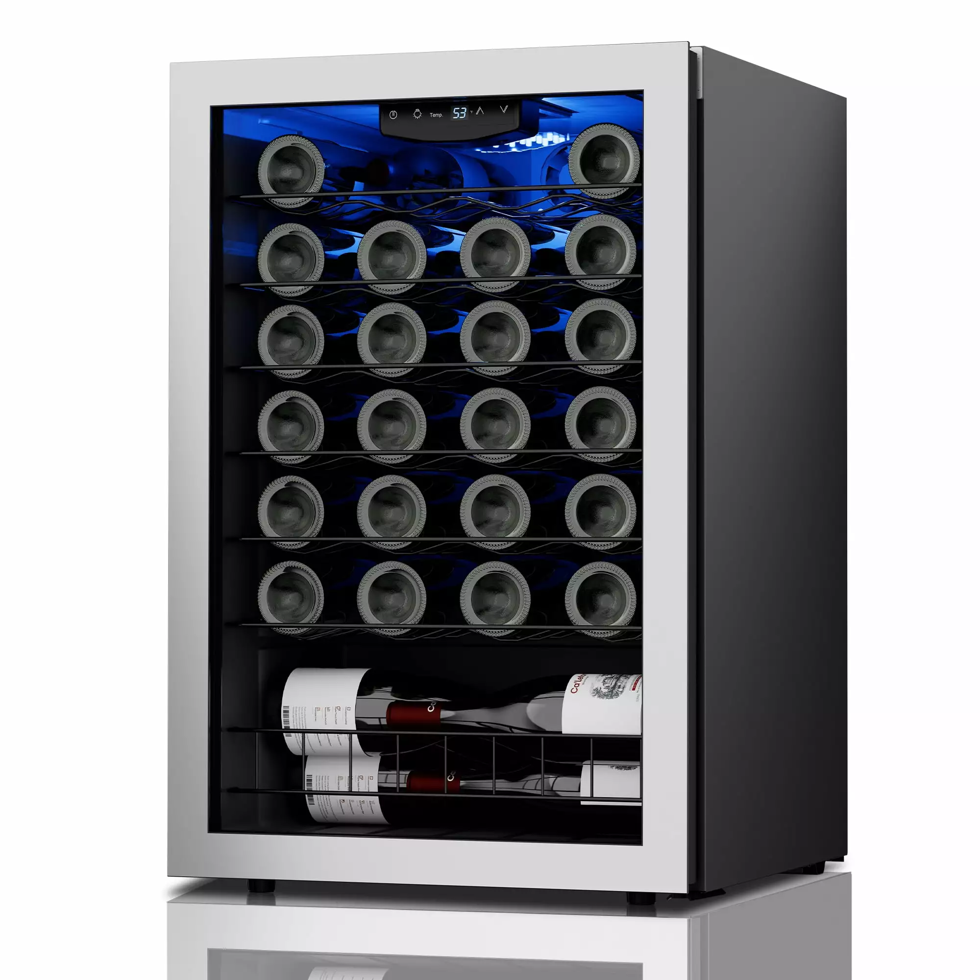 Ca'Lefort Wine Fridge .47 Bottle Mini Wine Cooler Refrigerator .Freestanding Wine Cellar with Glass Door