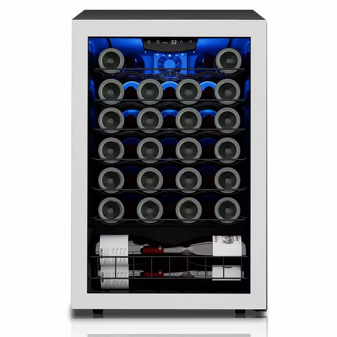 Ca'Lefort Wine Fridge .47 Bottle Wine Cooler Refrigerator .Freestanding Wine Cellar with Glass Door