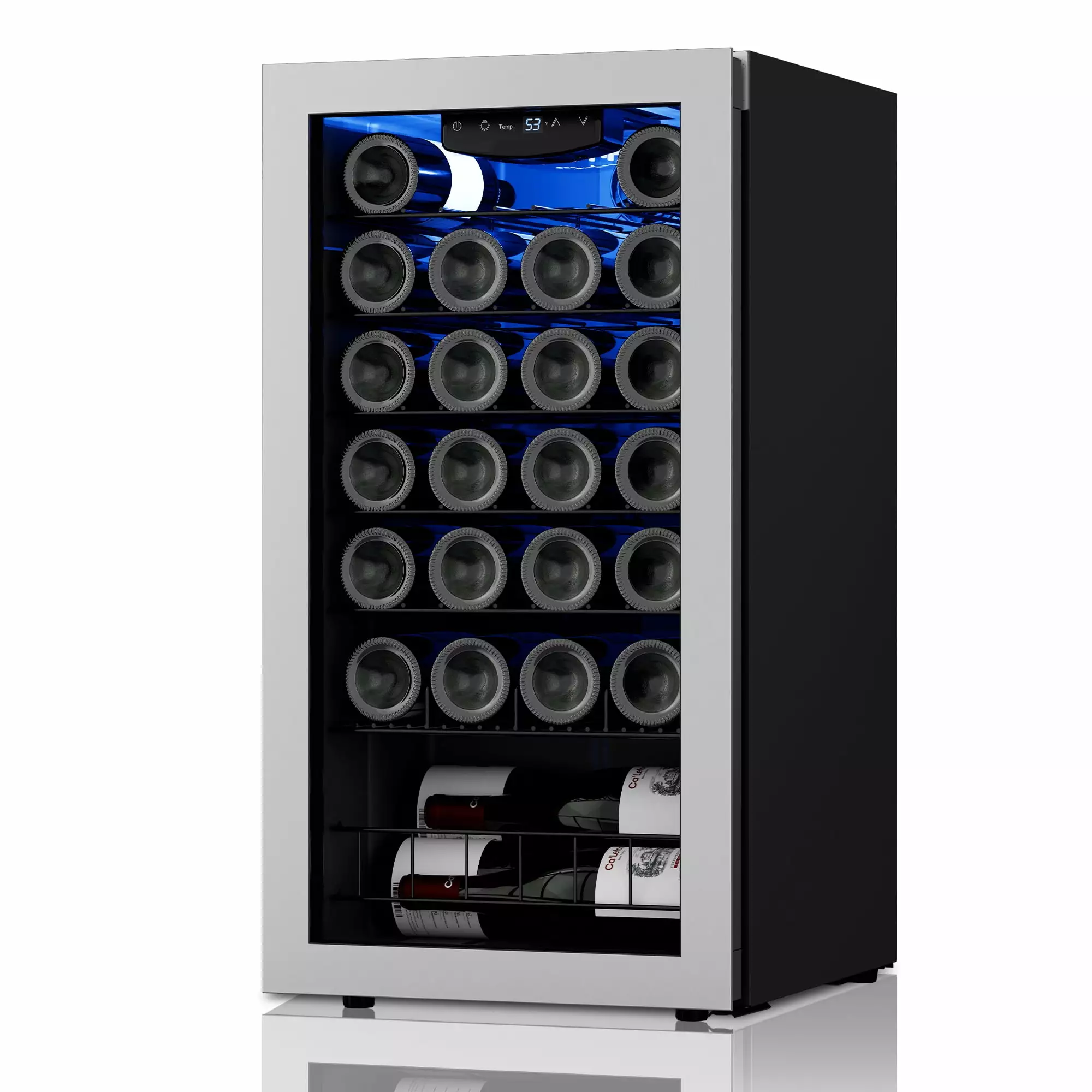 Ca'Lefort Wine Refrigerator Cooler .27 Bottle Mini Wine Fridge with Glass Door for Home