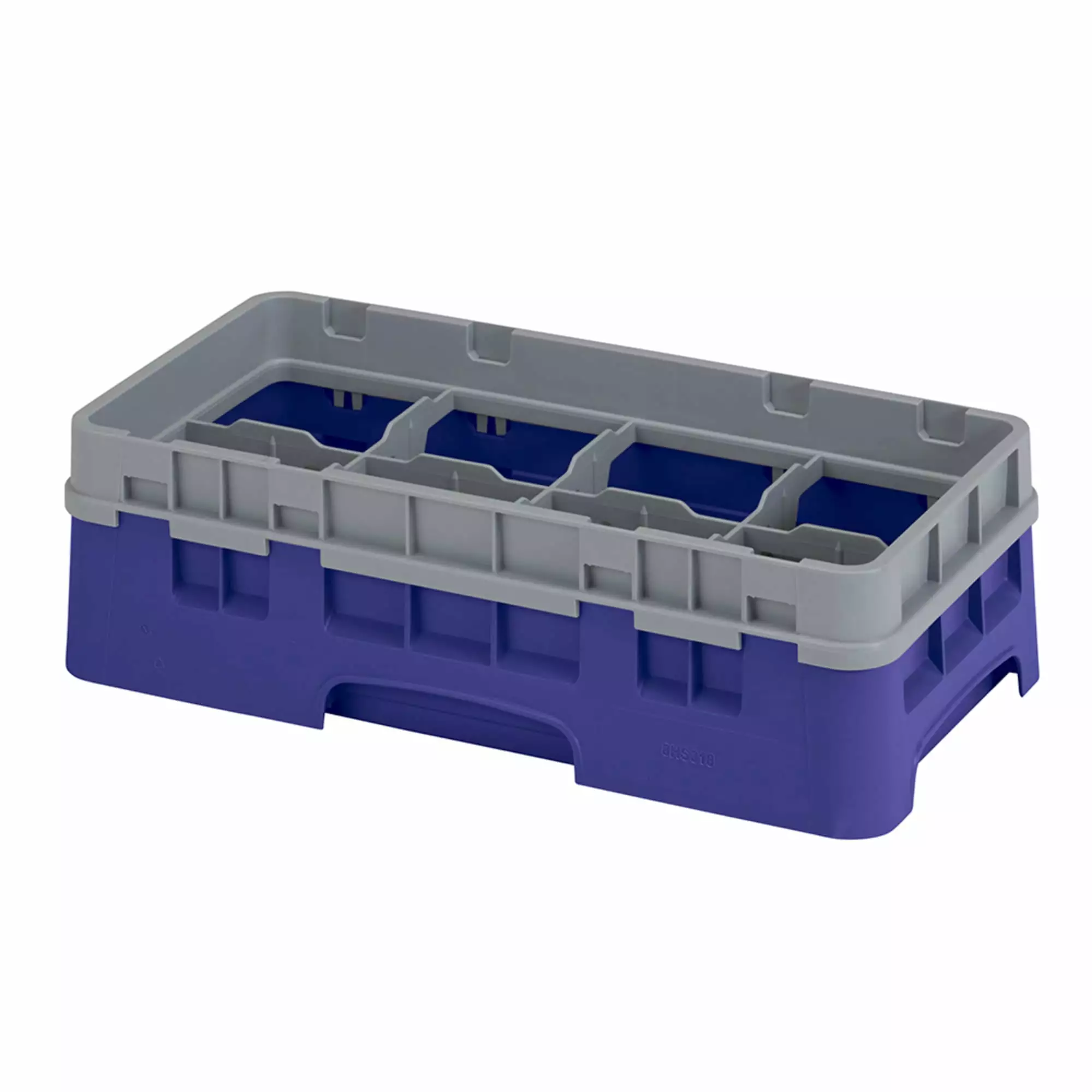 Cambro 8HS318186 Camrack Glass Rack with Extender - Half Size. 8 Compartments. Navy Blue-Each