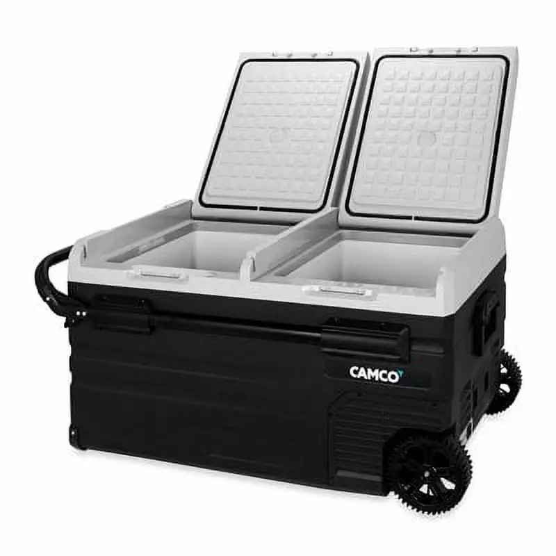 Camco CAM-750 75-Liter Portable Compact Fridge/Freezer | Features Bluetooth Capable Remote Access & 2 Compartments w/Dual Zone Cooling | Adjusts from -4?? F to 68?? w/2 Cooling Modes ECO & MAX (51520)