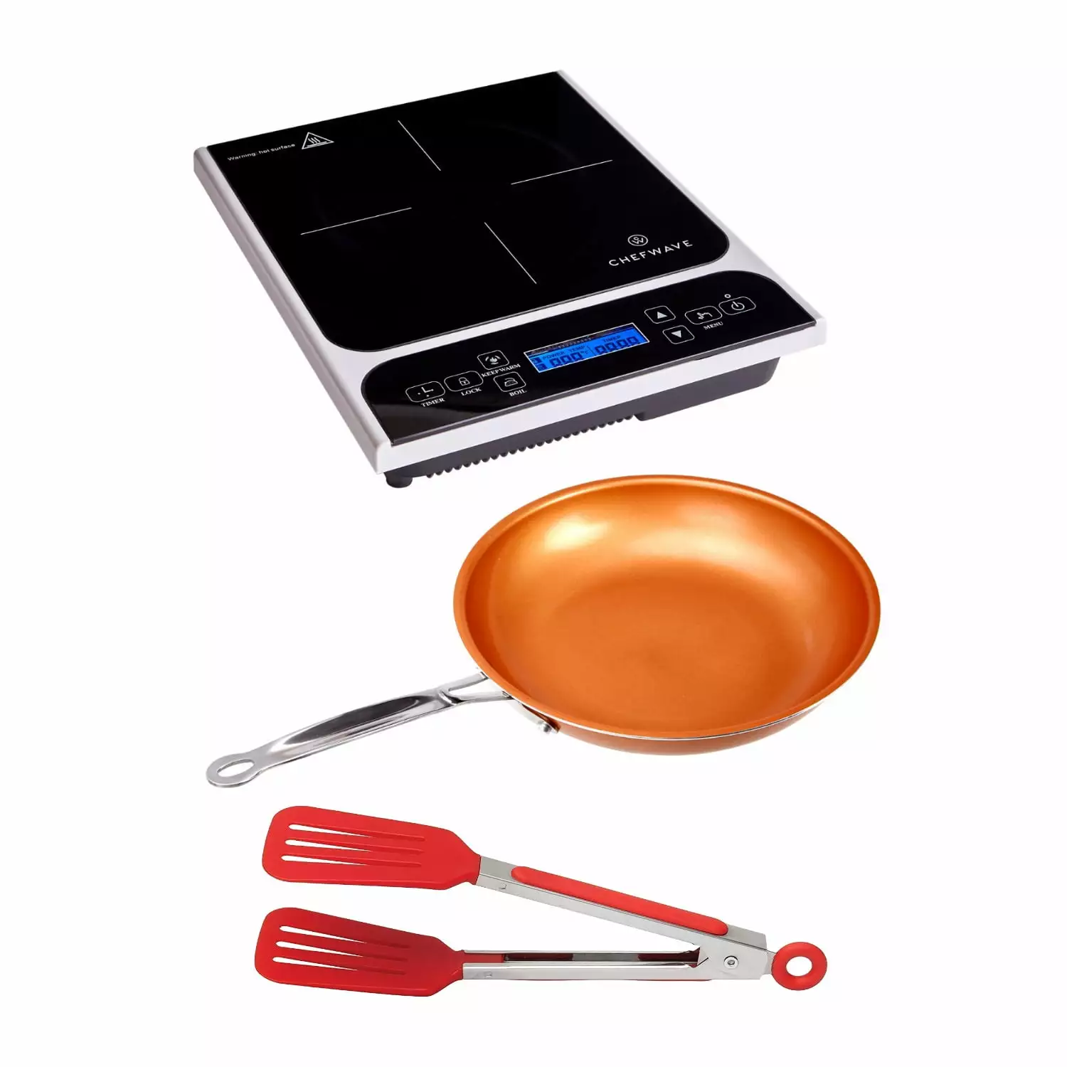 ChefWave LCD 1800W Portable Induction Cooktop Bundle