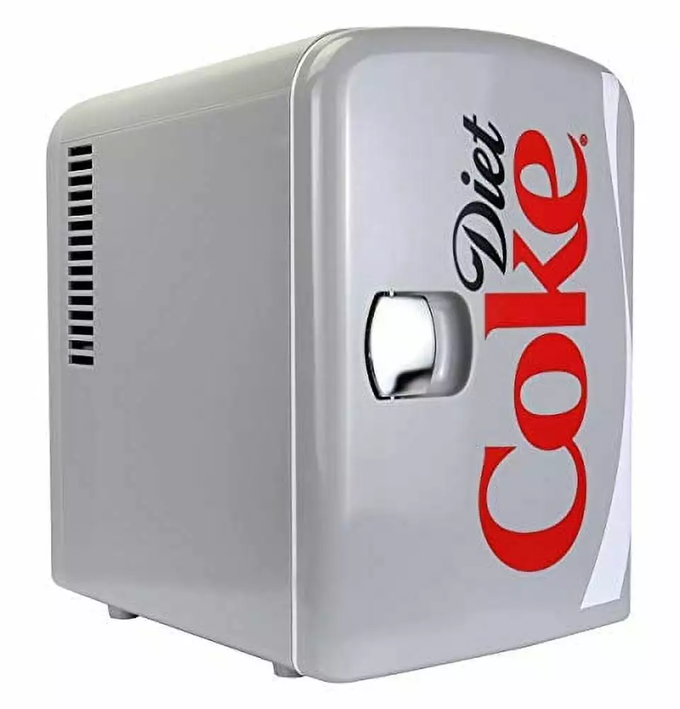 Coca-Cola Diet Coke 4L Mini Portable Cooler/Warmer Mini Fridge. Grey