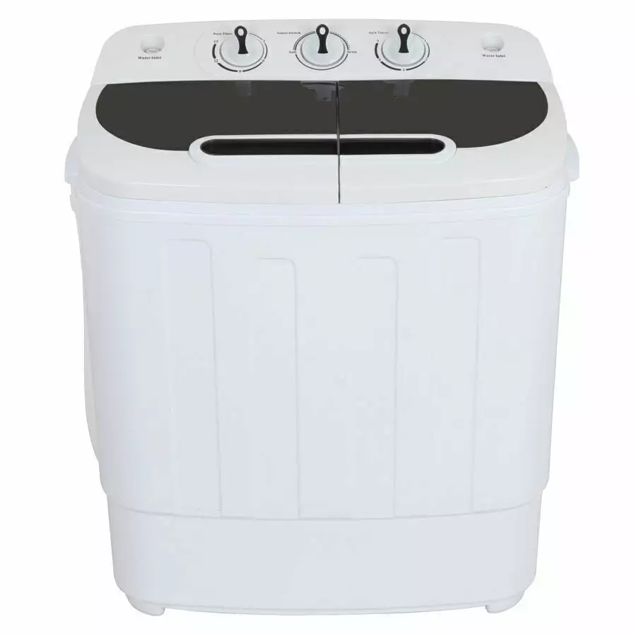 Compact Twin Tub Wash Machine. Top Load Washer. Washing & Spin Cycle 13 lbs