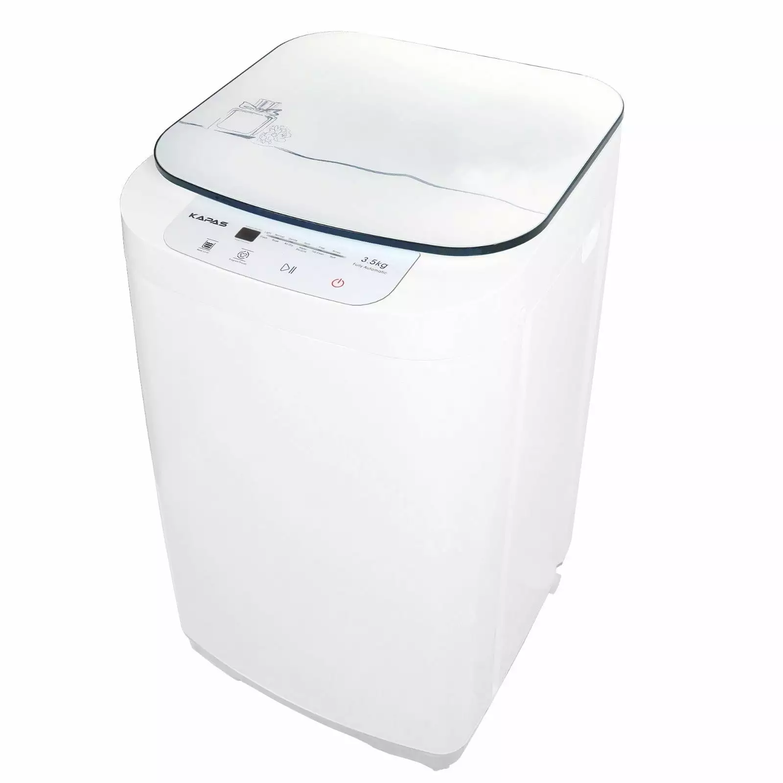 Compact Washing Machine. KAPAS Fully Automatic 2-in-1 Washer & Spin Dry Machine with 8 lbs Capacity Top Load Tub Washer