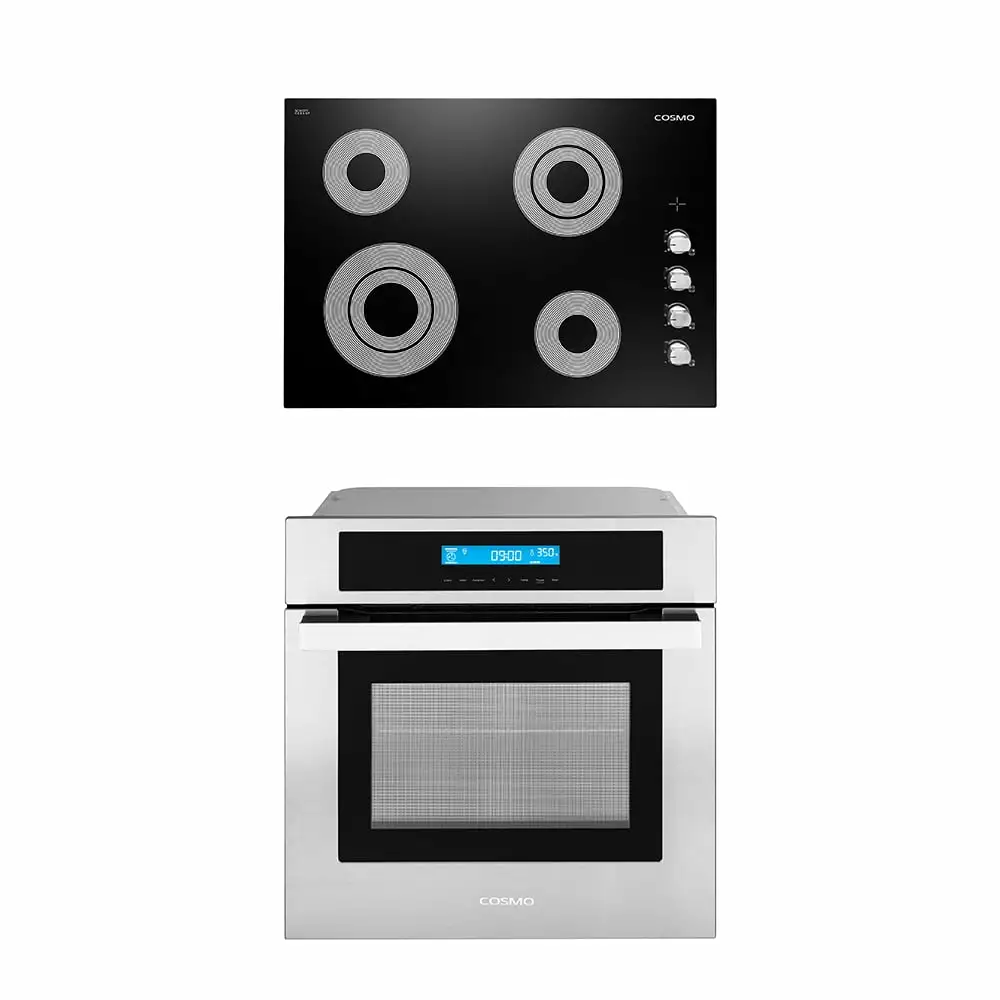 Cosmo 2 Piece Kitchen Appliance Packages with 30 Electric Cooktop & 24 Electric Wall Oven Kitchen Appliance Bundles