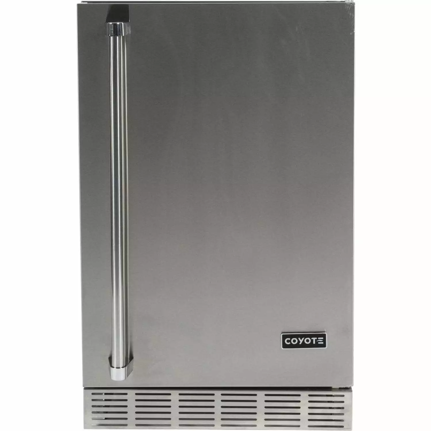 Coyote Outdoor 21 Inch Steel Built In Right Hinge Outdoor Refrigerator. Silver