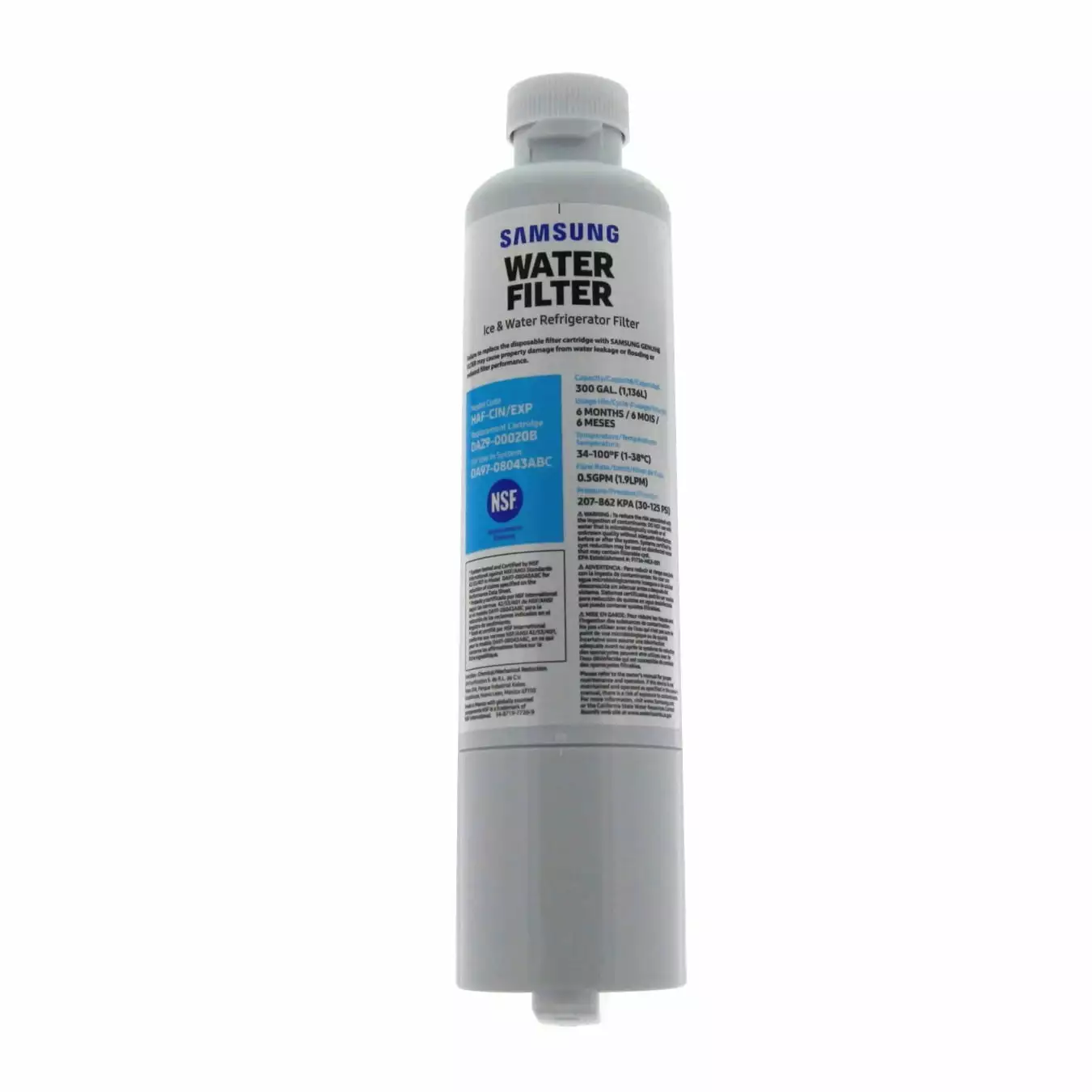 DA29-00020B HAF-CIN/EXP Refrigerator Water Filter. Compatible with Samsung Refrigerator Water Filter 1 Pack