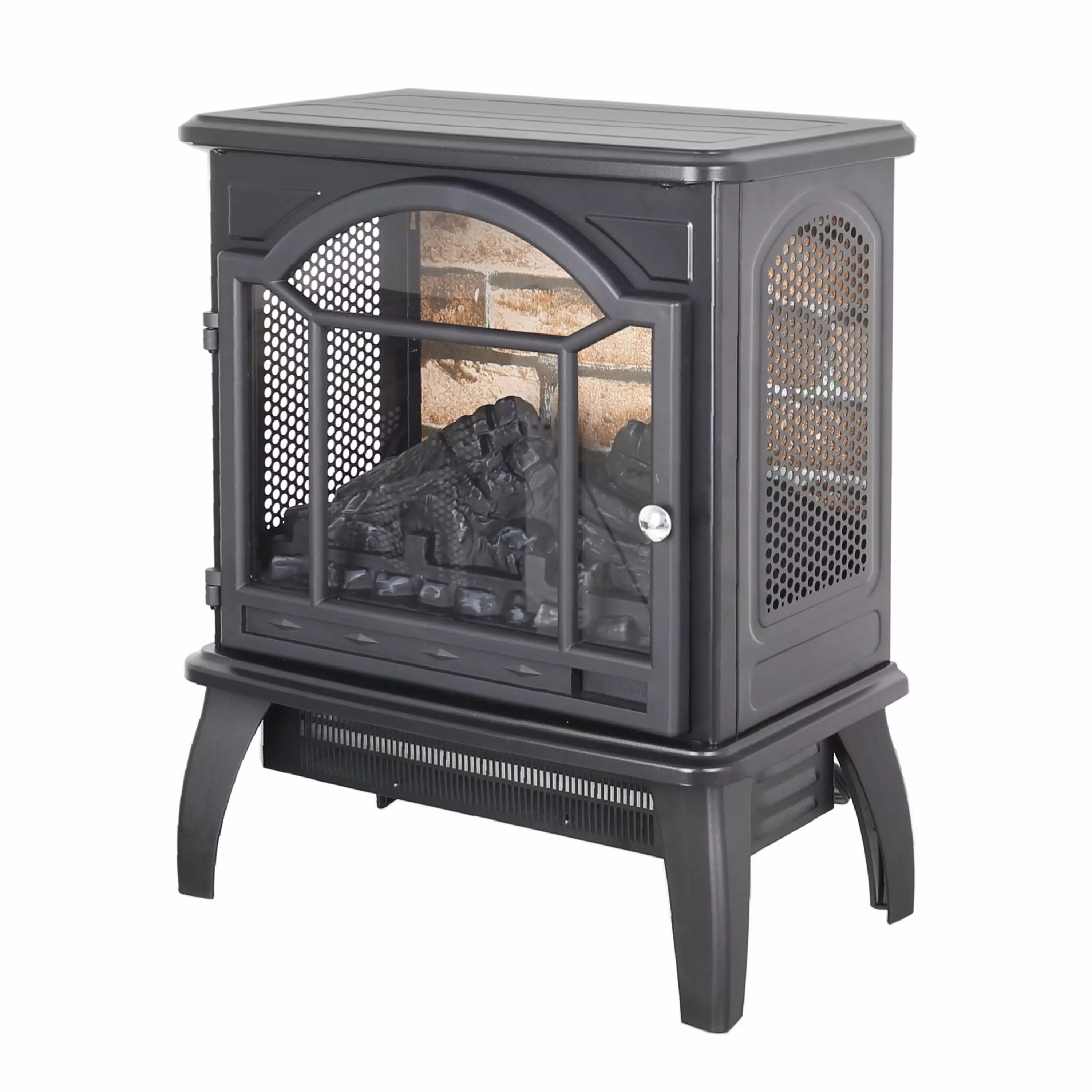 DORROM 18 Electric Infrared Fireplace Stove Heater. 1500 Watt 5018 BTU Electric Cabinet Space Heater with Adjustable Thermostat . Remote Included