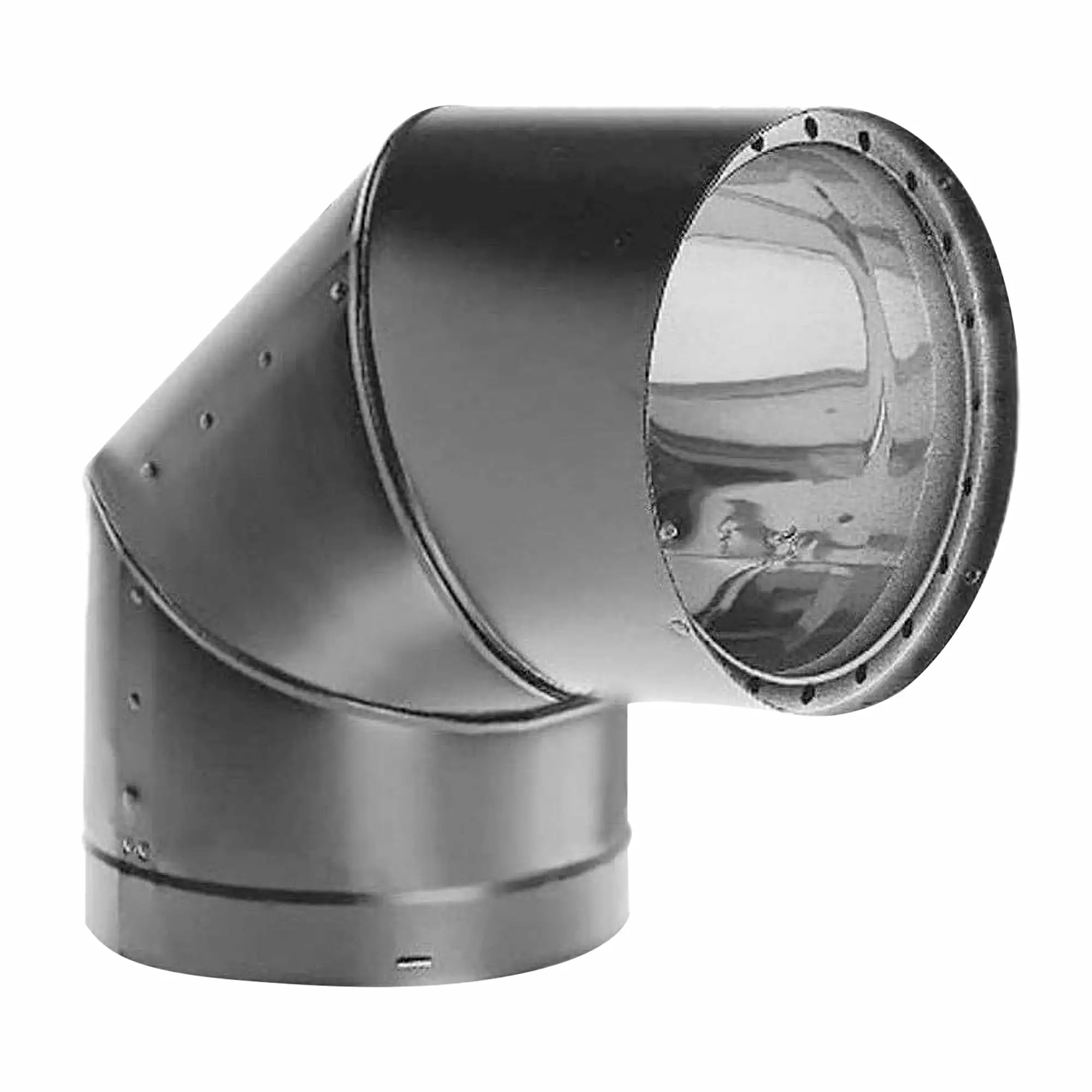 DuraVent DVL Galvanized Steel Double Wall 90 Degree Elbow Connector. Black