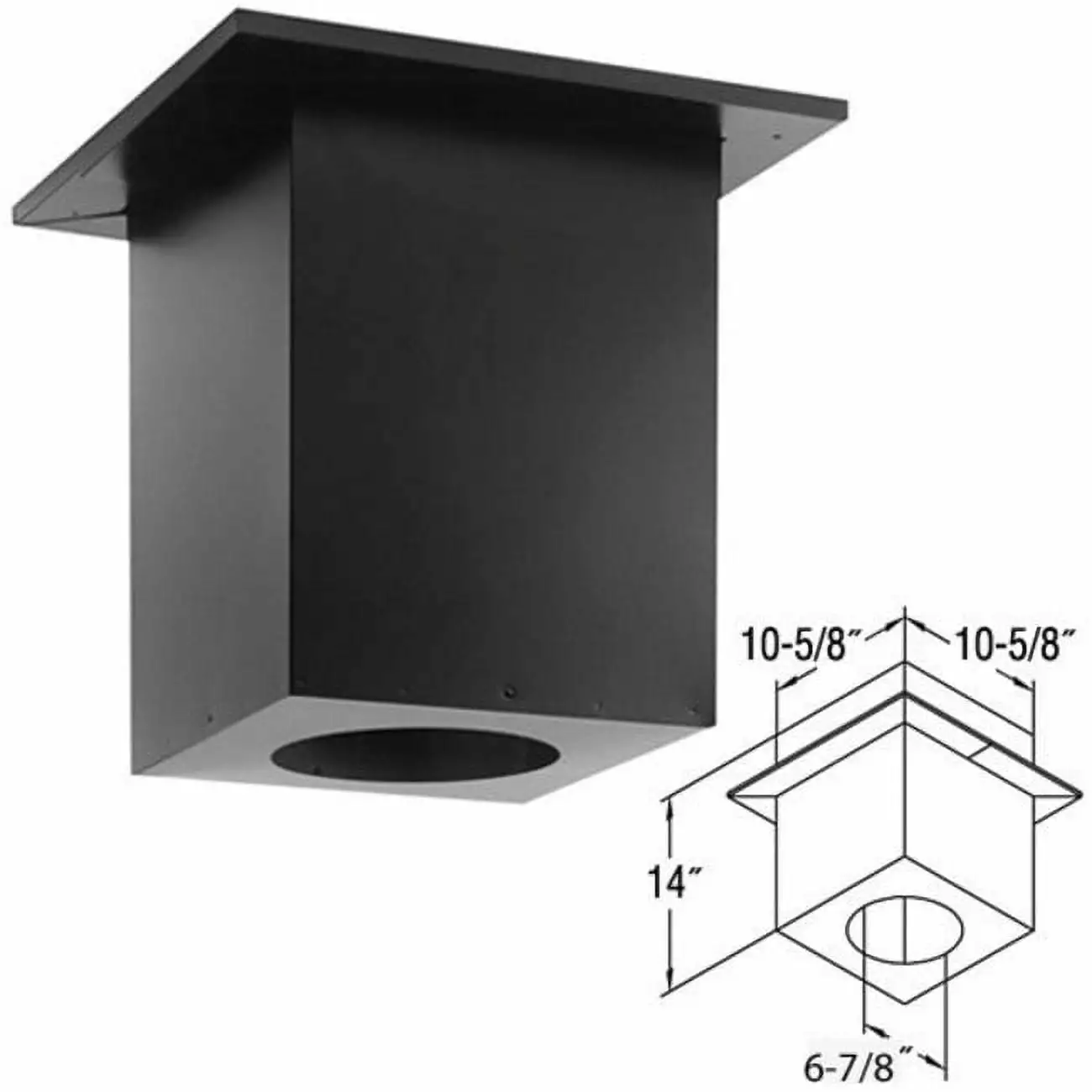 DuraVent DirectVent Pro 4 in. Galvanized Steel Square Ceiling Support Box