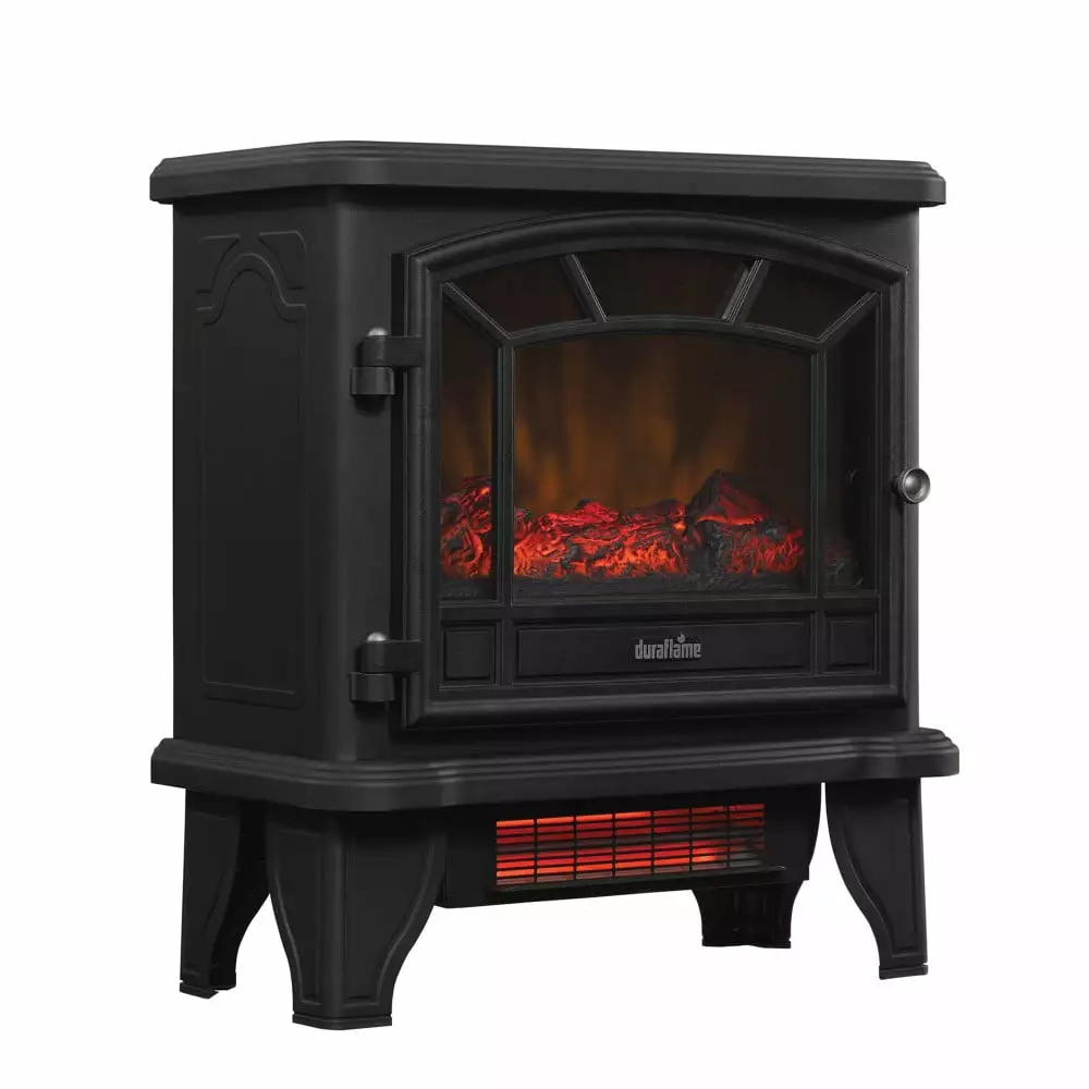 Duraflame 1.000 sq ft Infrared Quartz Electric Fireplace Stove Heater. Black