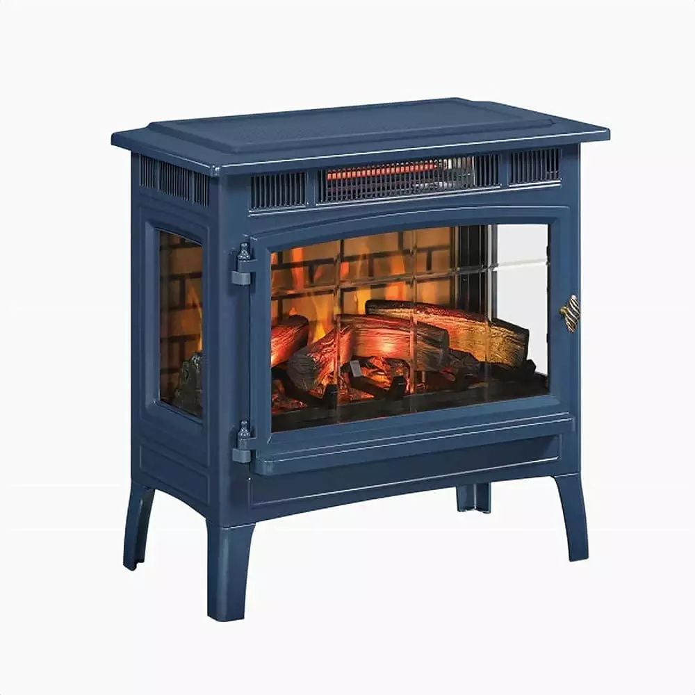 Duraflame 3D 24W x 23.4H x 12.9D 34.1lb Infrared Electric Fireplace Stove - Navy. DFI-5010-07