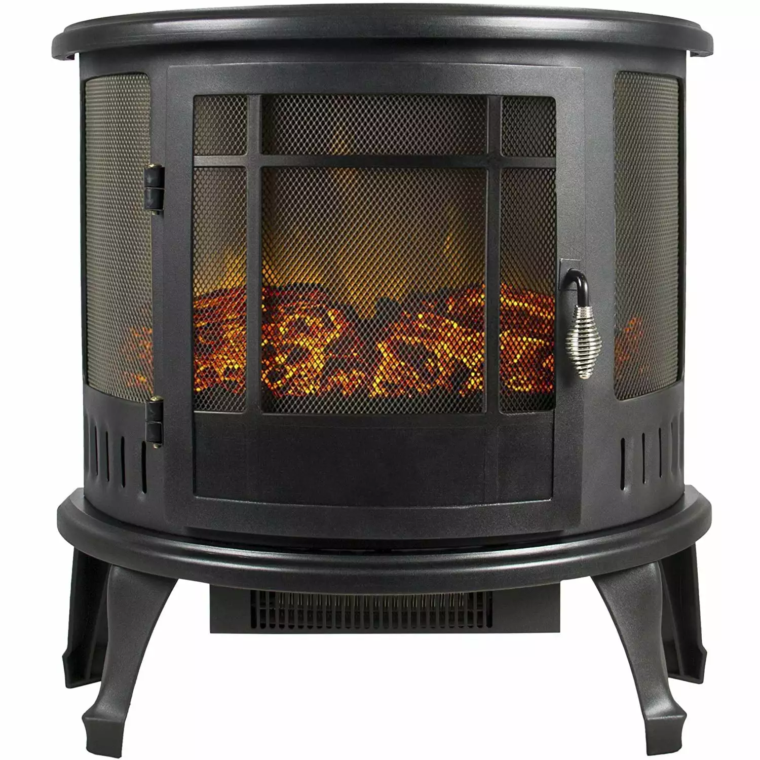 E-Flame USA Regal Free Standing Electric Fireplace Stove - Black