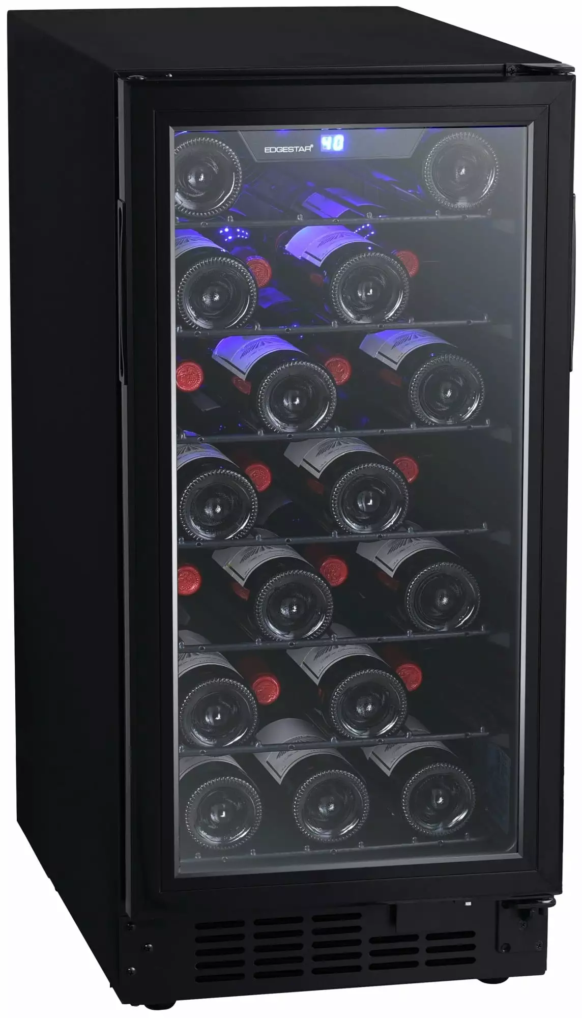 Edgestar Bwr301bl 15 Wide 25 Bottle Built-In Single Zone Wine Cooler - Black